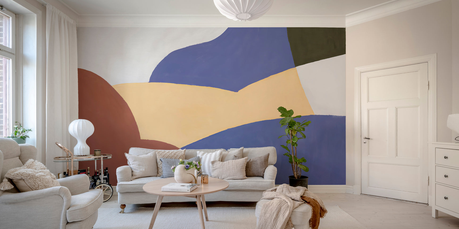 Calm and serene curves mural
