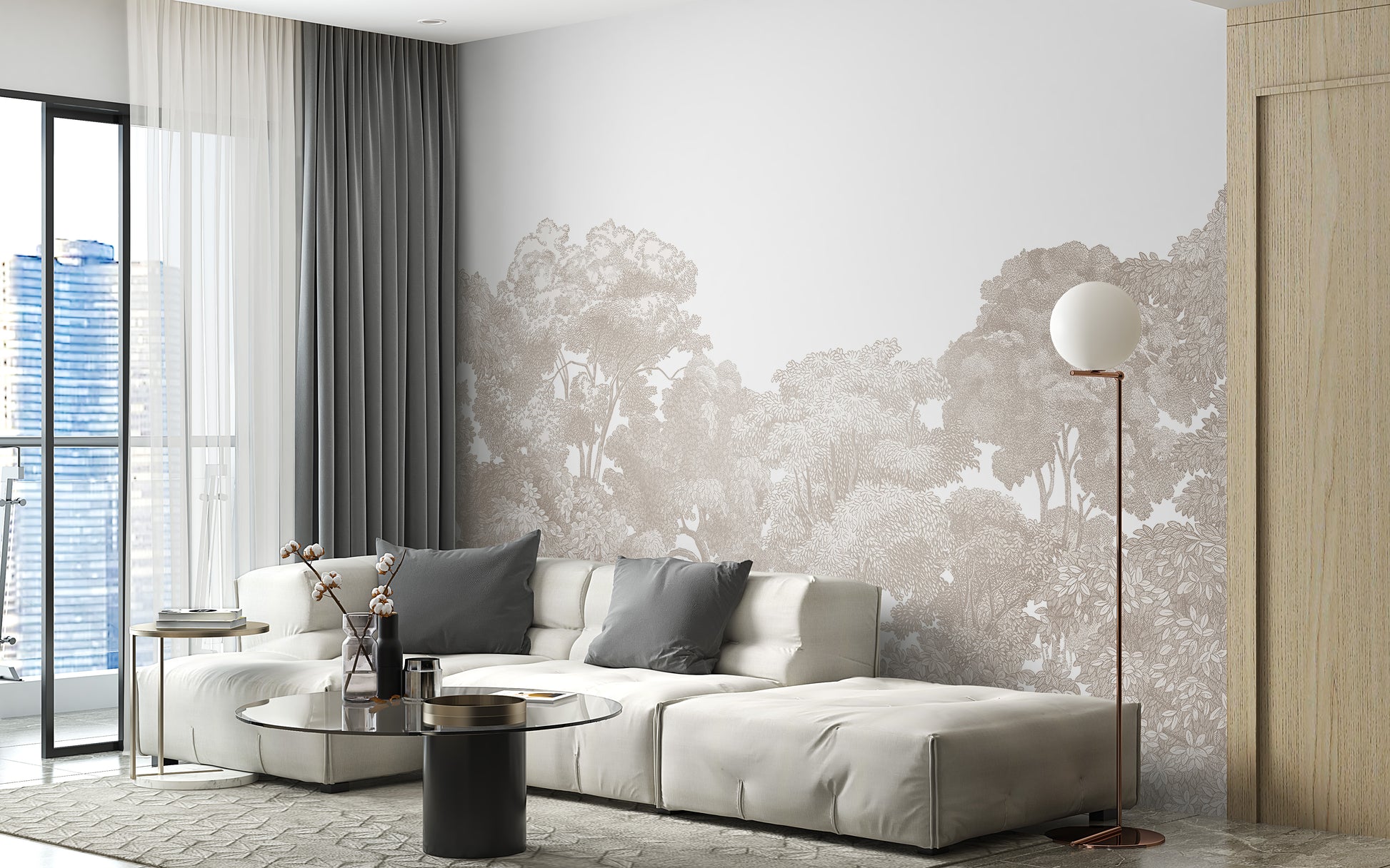 Elegant Mystic Trees Wall Mural for a natural feel