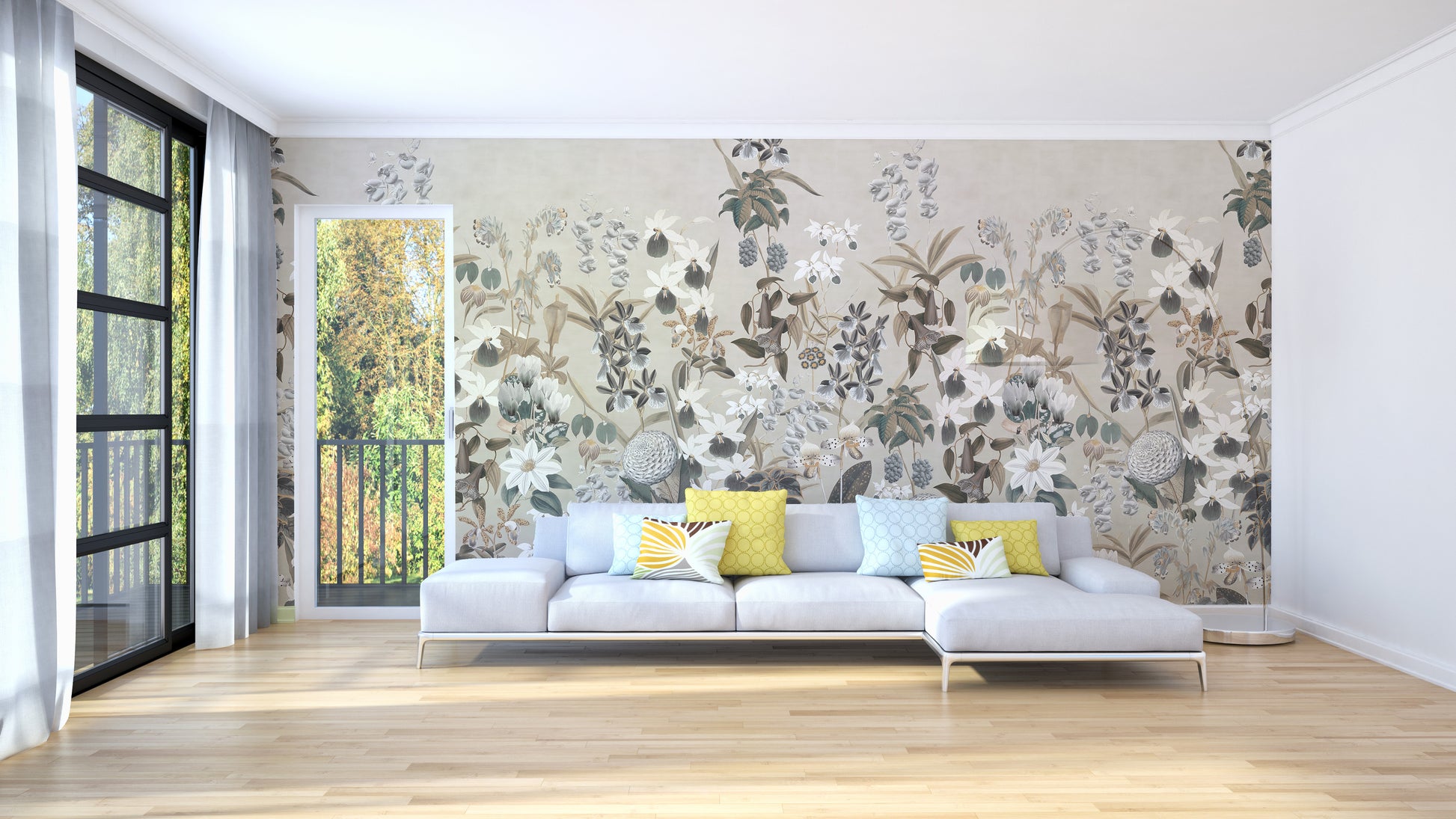 Elegant Vintage Botanical Wall Mural for your space