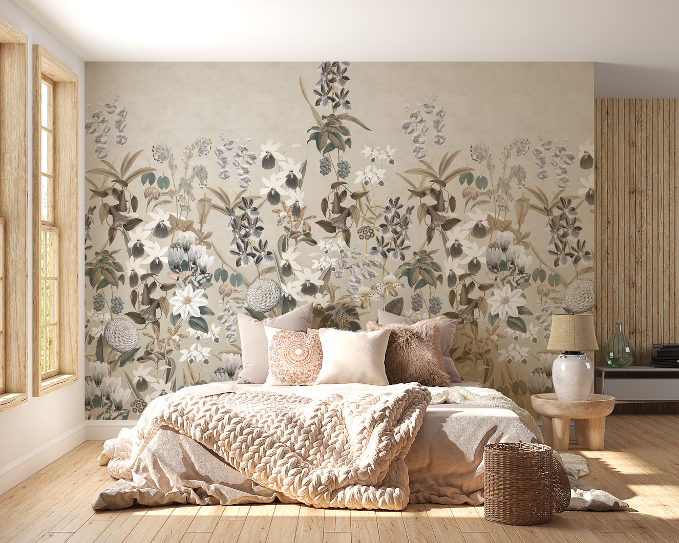 Add charm with Vintage Botanical Wall Mural design