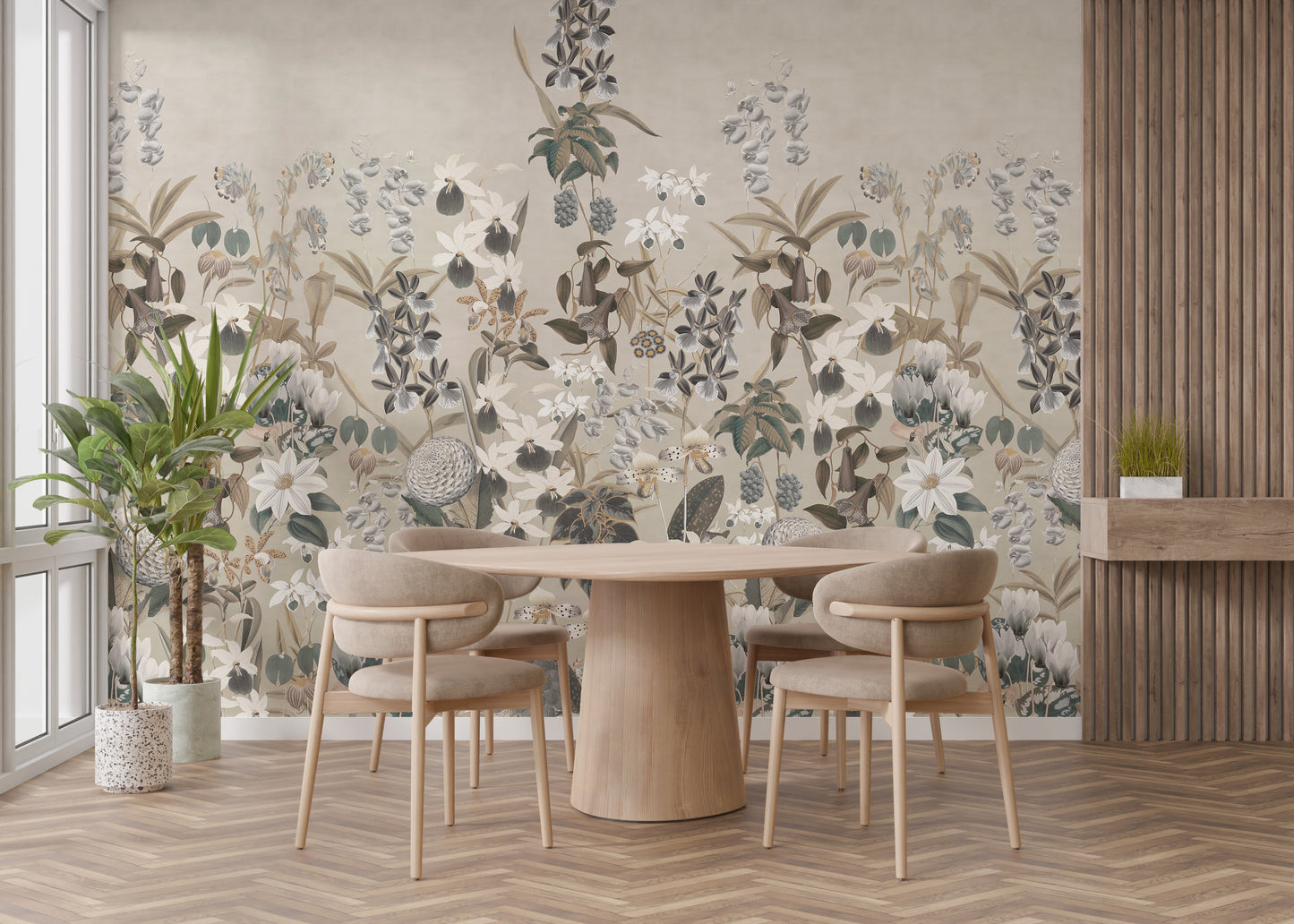 Vintage Botanical Wallpaper Mural for a timeless look