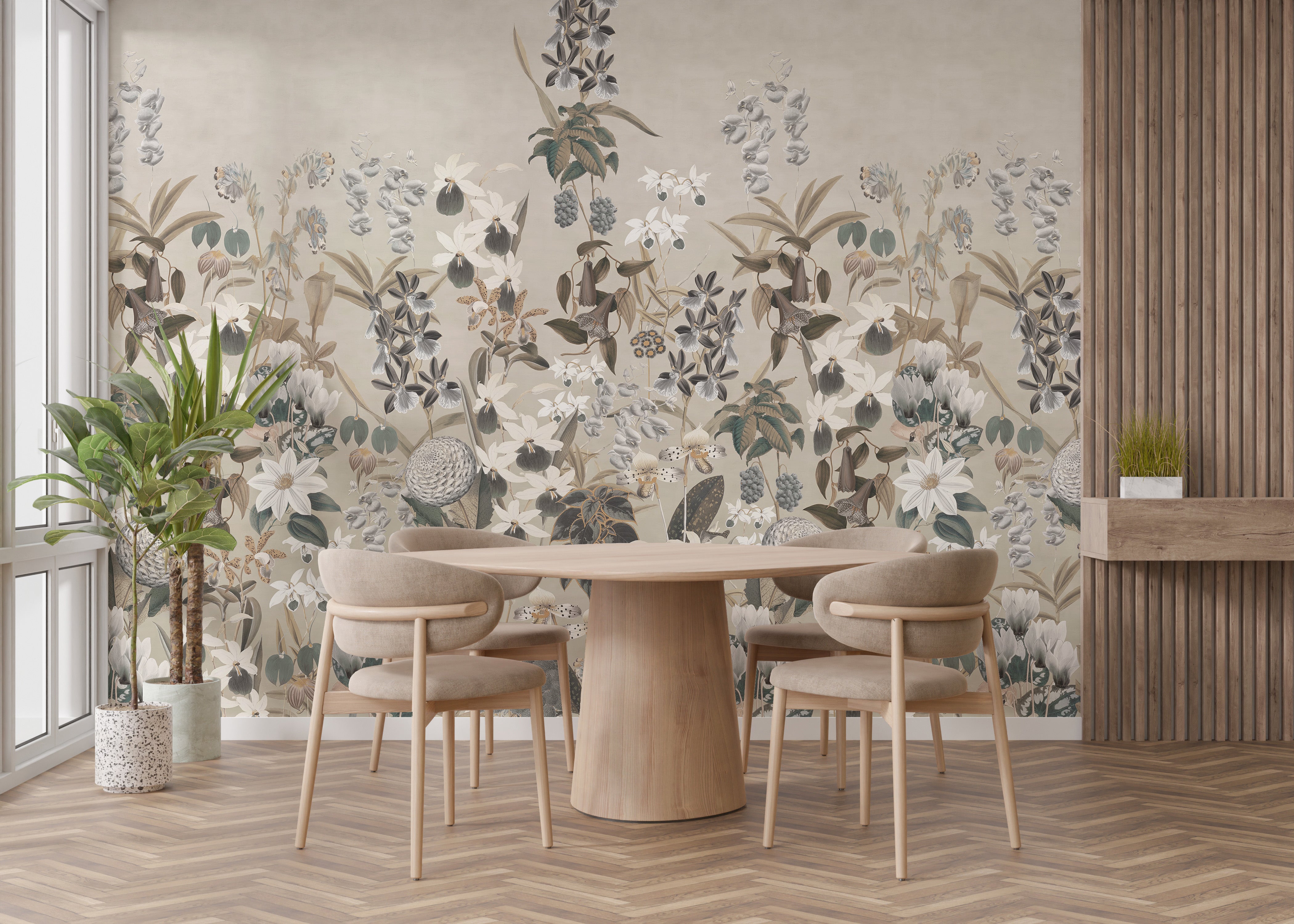 Vintage Botanical Wallpaper Mural for a timeless look