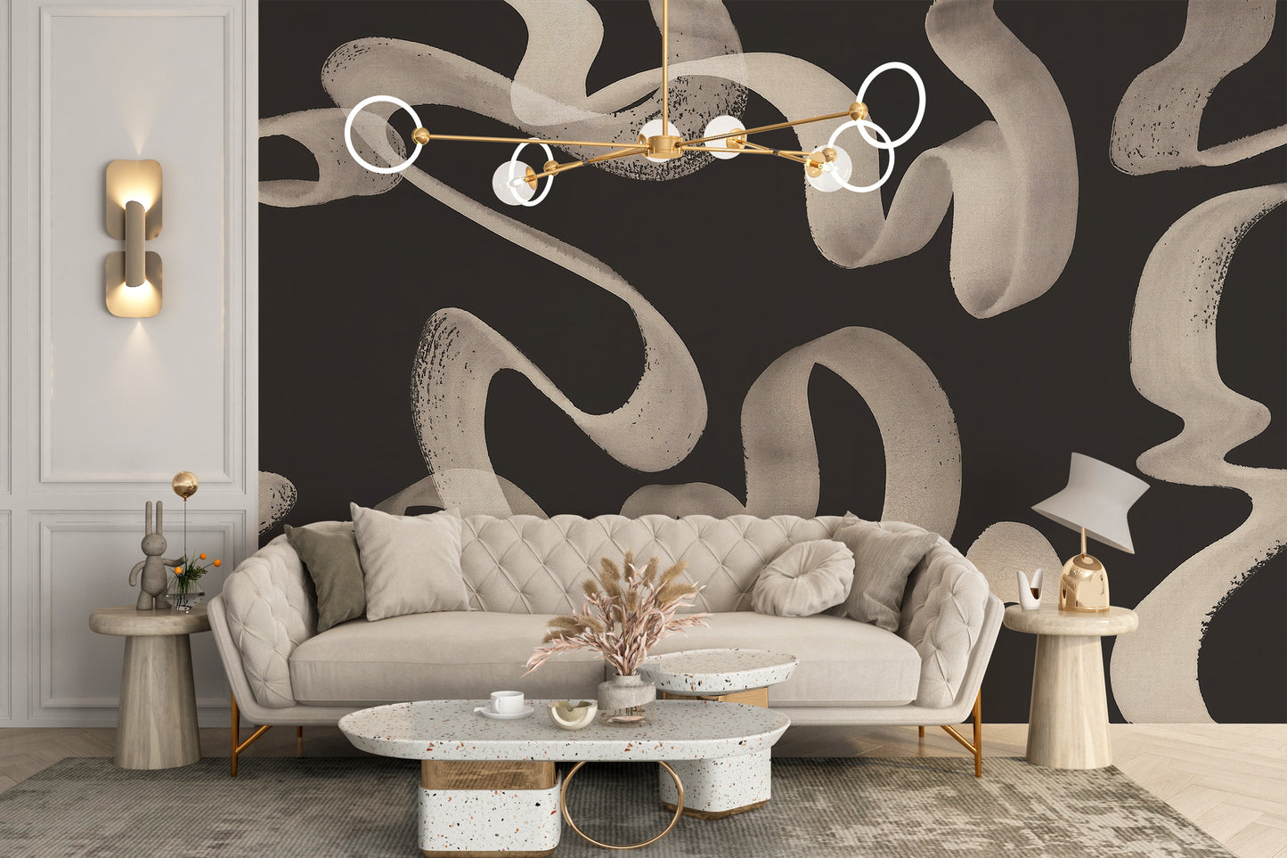 Abstract Ribbons Wallpaper Mural for a sleek vibe