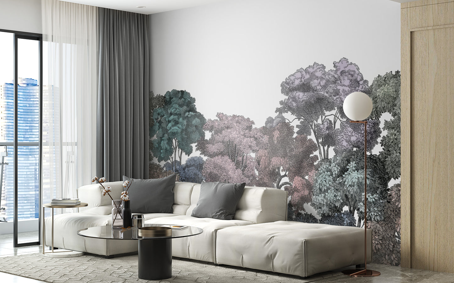 Serenity Tree Canopy Wallpaper Mural with green trees