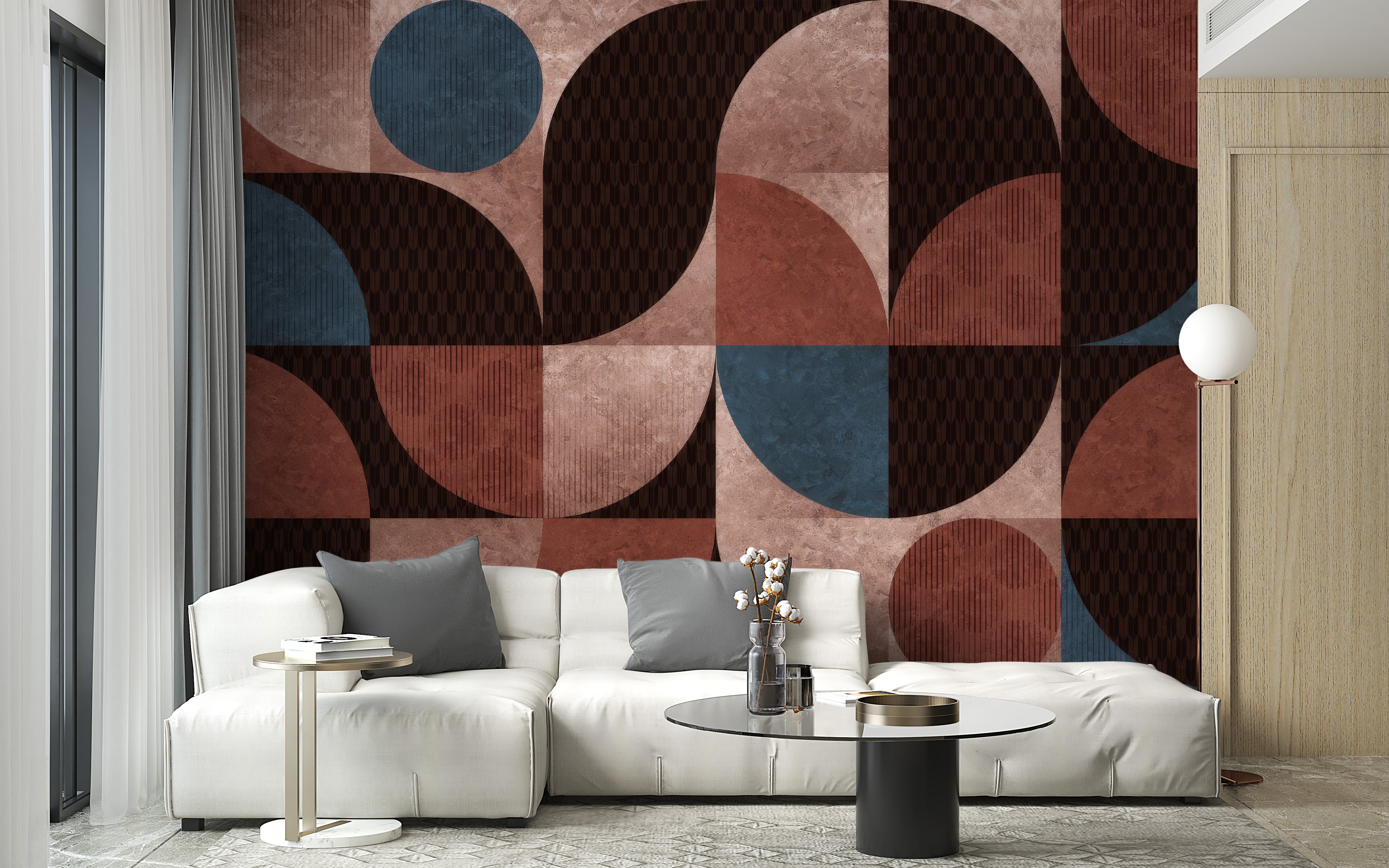 Geometric Harmony Wall Mural for a sleek, stylish look