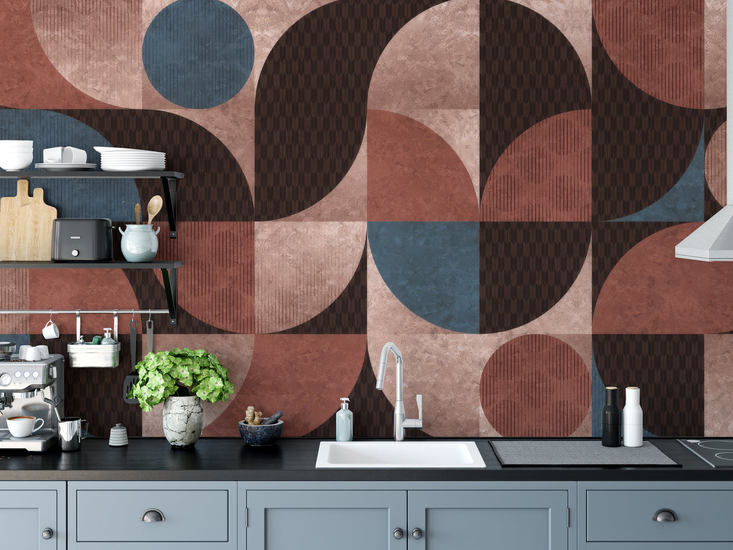 Geometric Harmony Wallpaper Mural with modern patterns