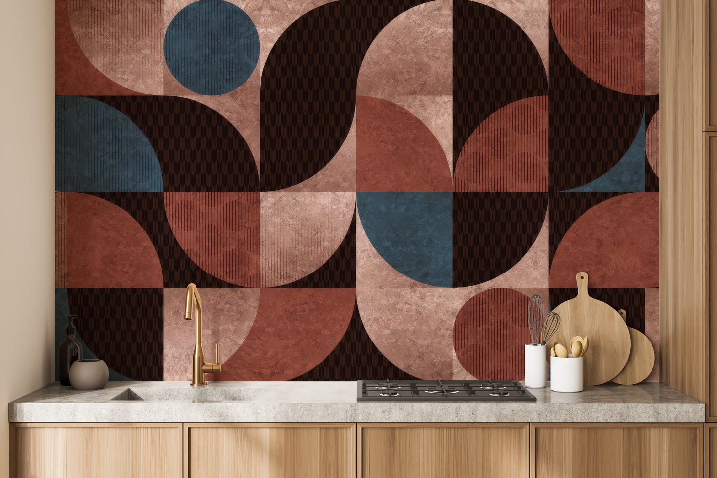 Geometric Harmony Wallpaper Mural with crisp design