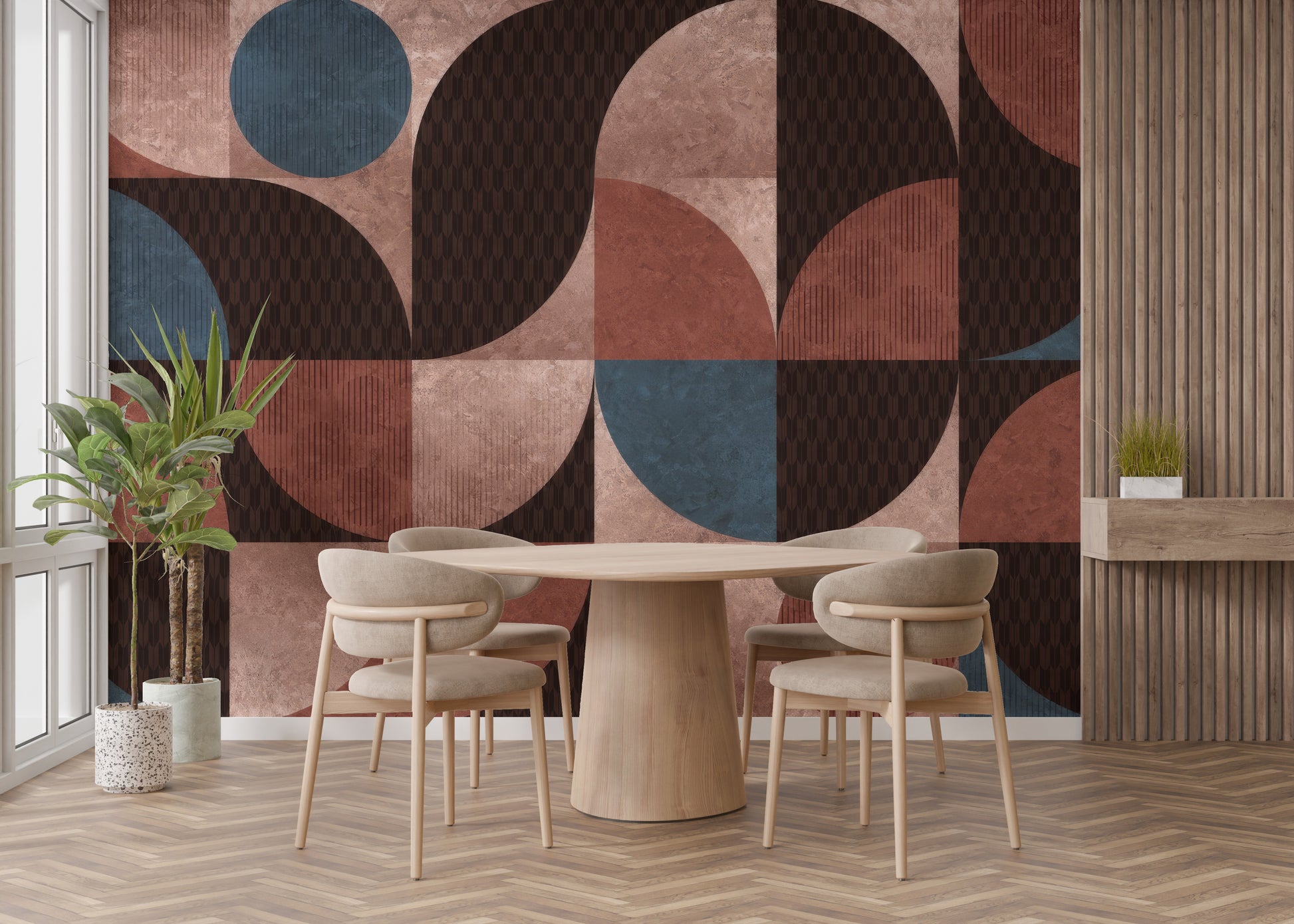 Geometric Harmony Wall Mural for elegant geometric art