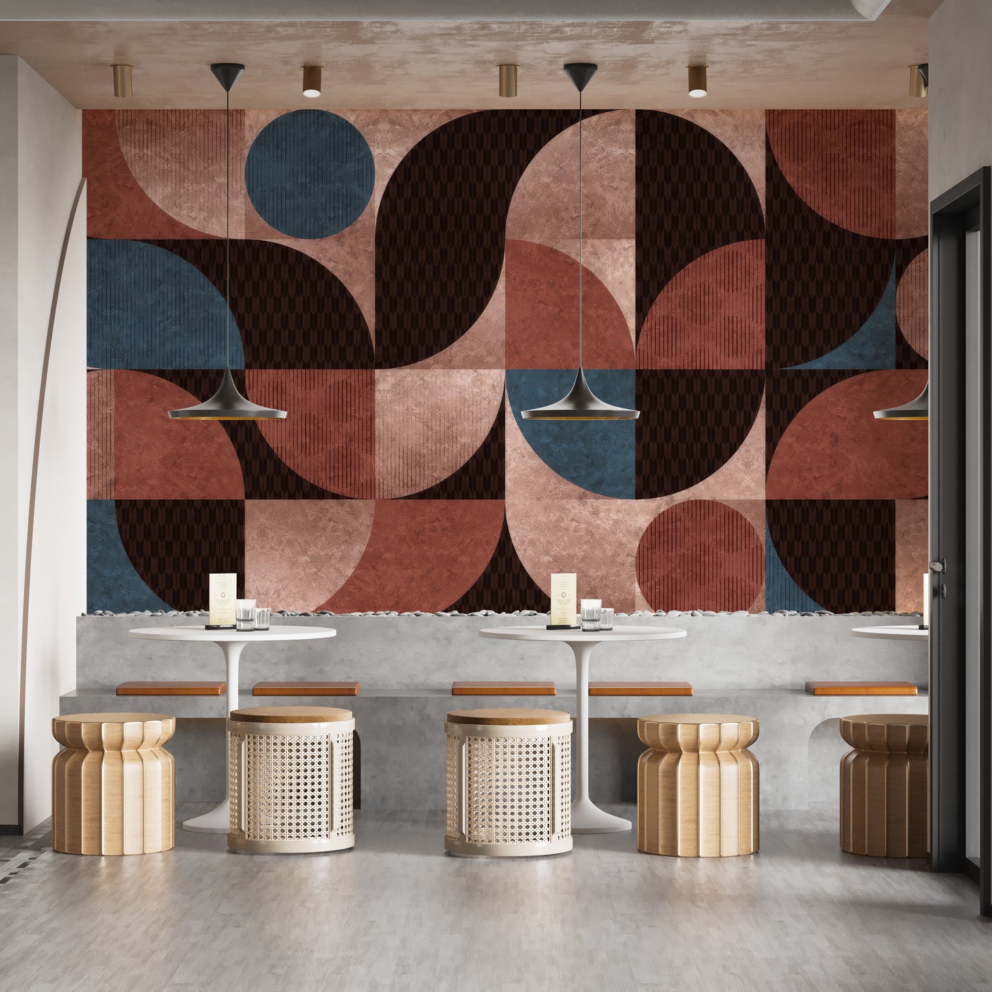 Geometric Harmony Wallpaper Mural with balanced shapes