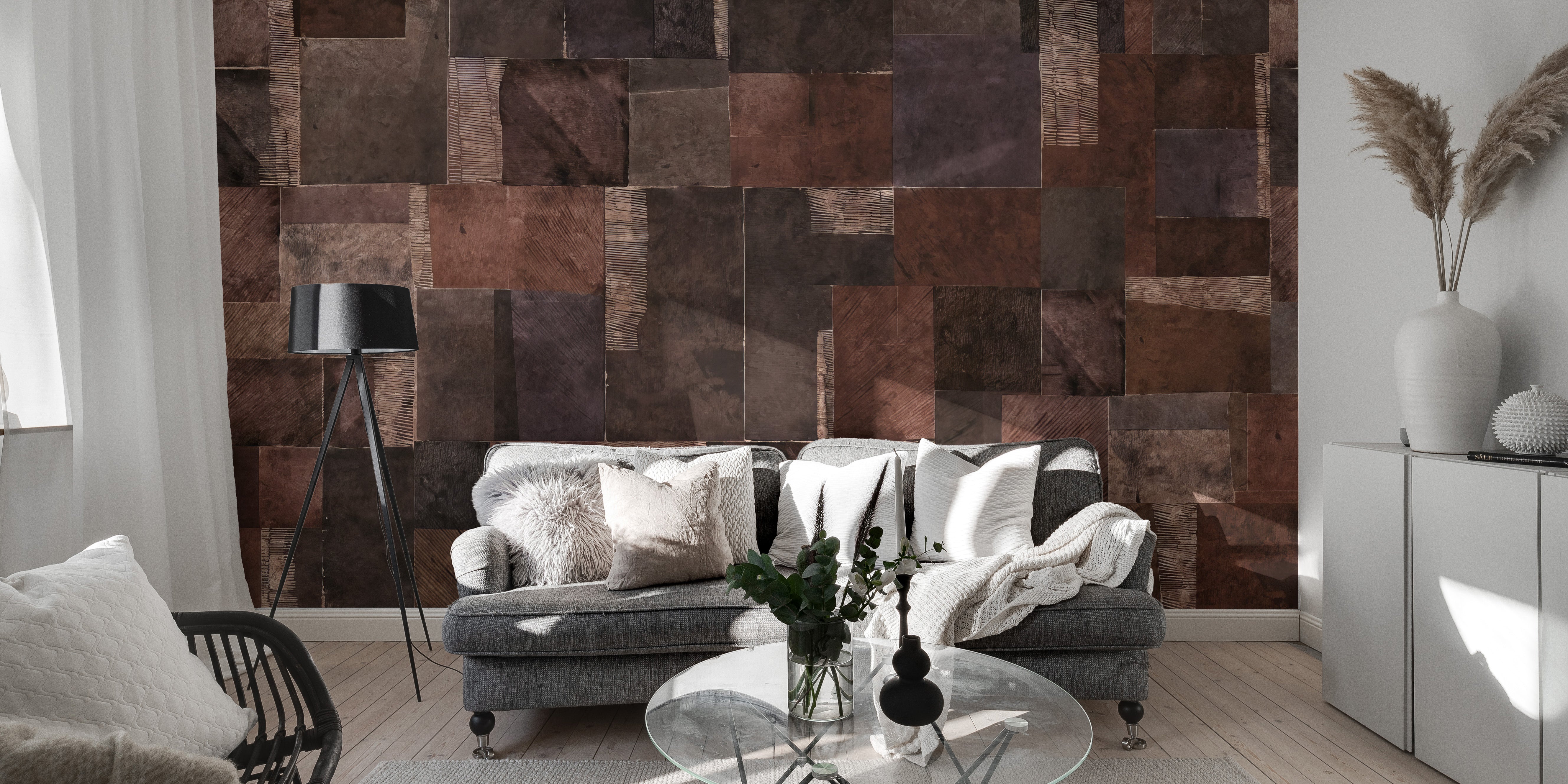 Textured Earth Tones Wall Mural with soft natural tones