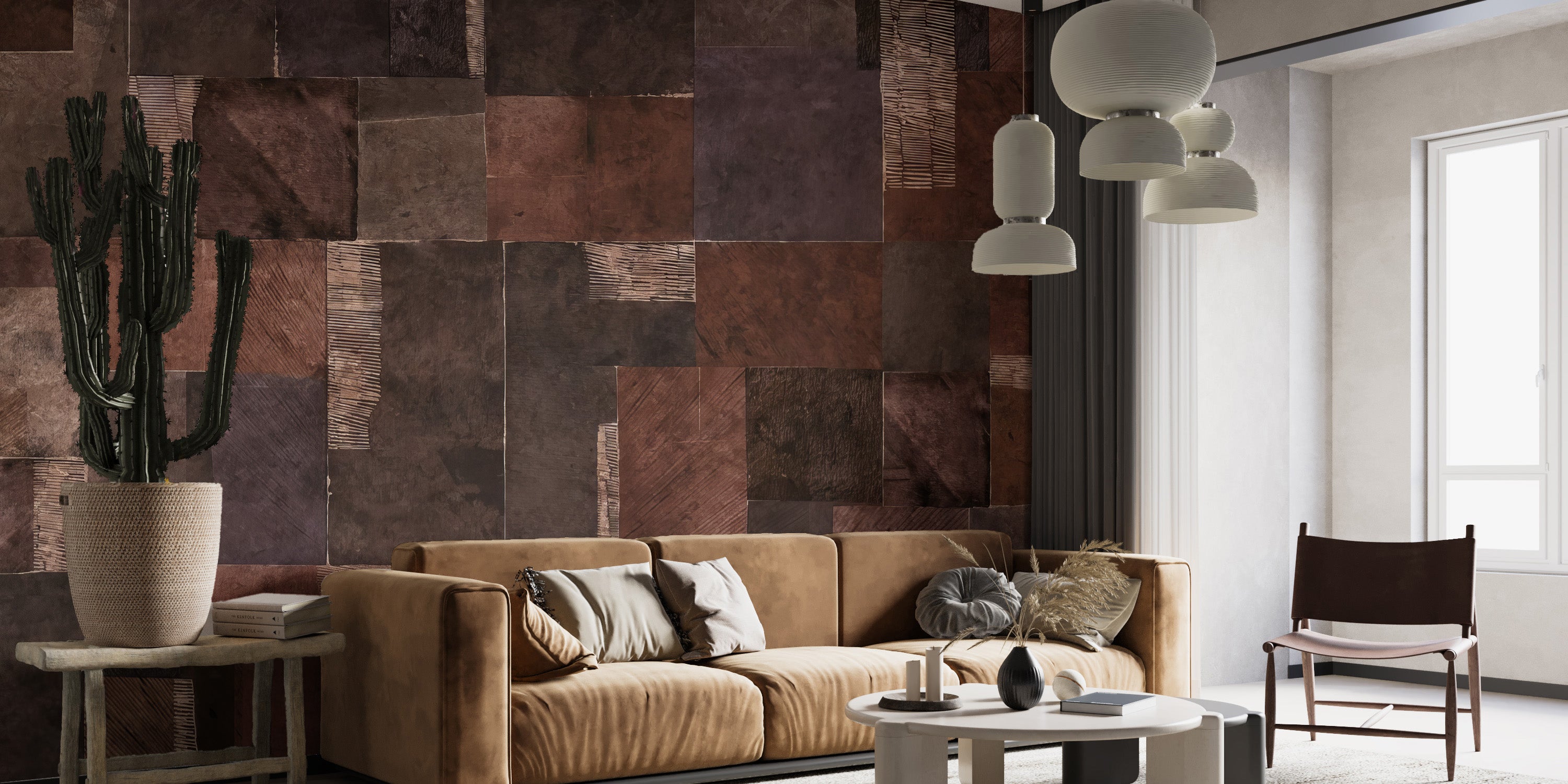 Textured Earth Tones Wallpaper Mural with cozy textures