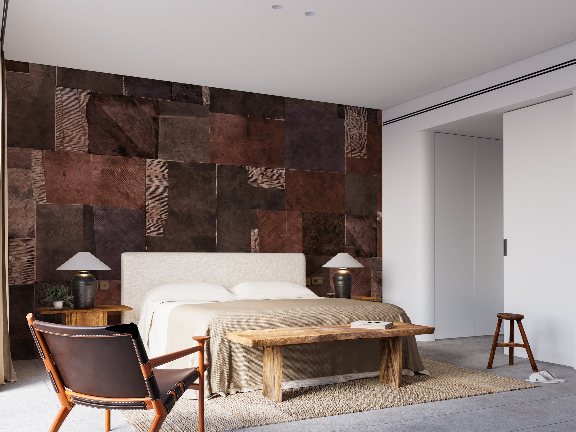 Textured Earth Tones Wall Mural for a serene atmosphere