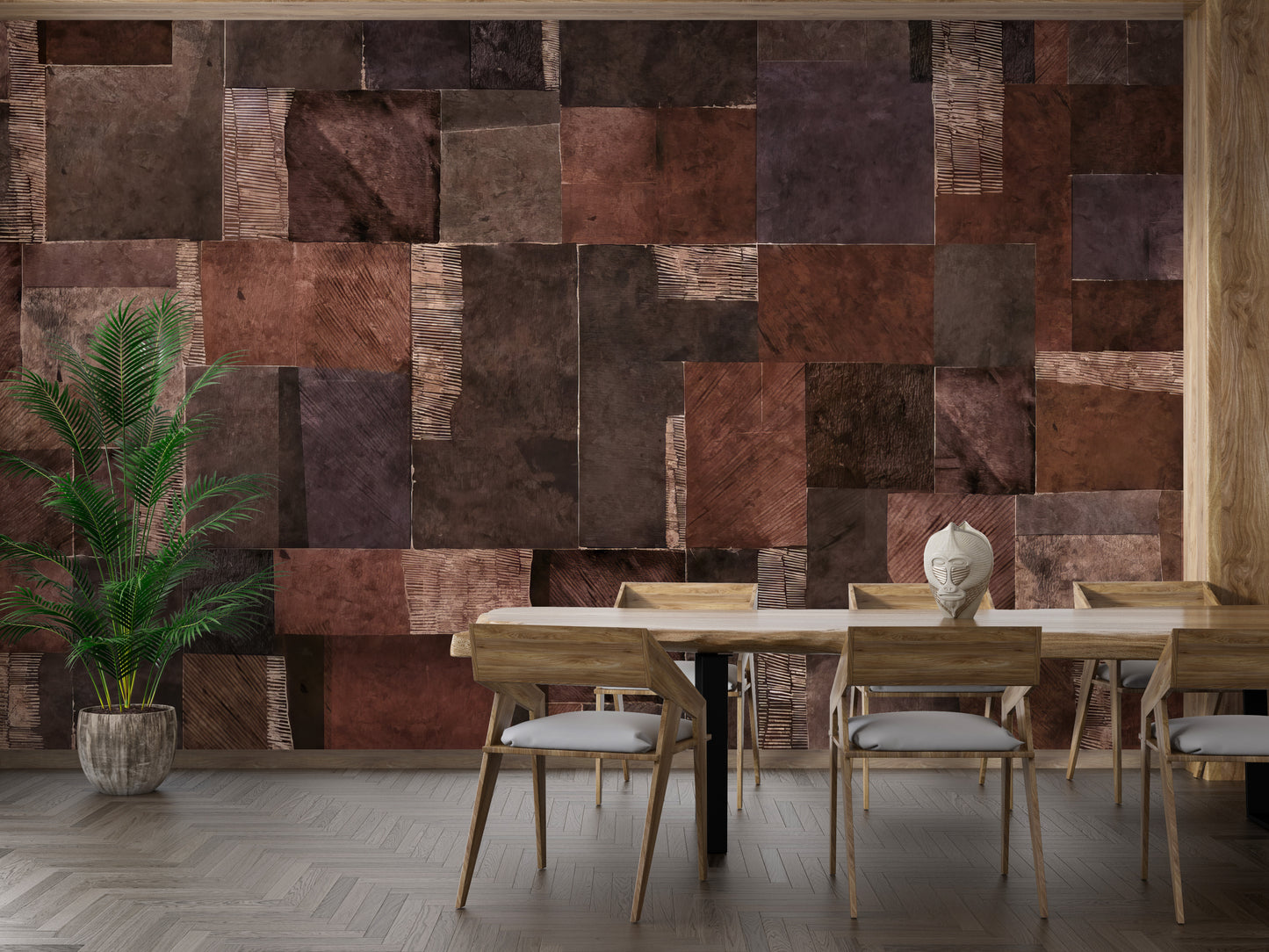 Textured Earth Tones Wallpaper Mural with rich, earthy hues