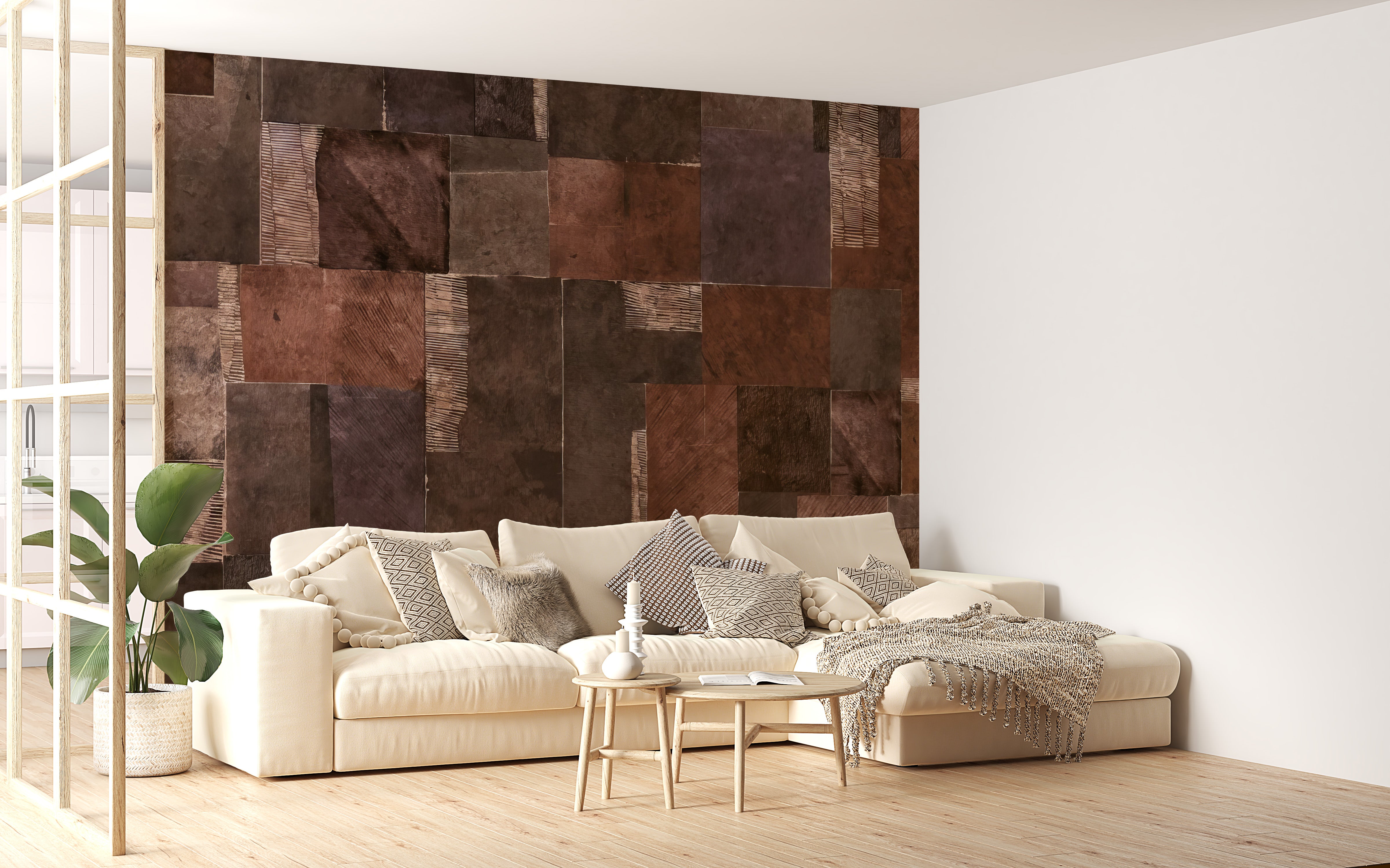 Textured Earth Tones Wall Mural for a rustic feel