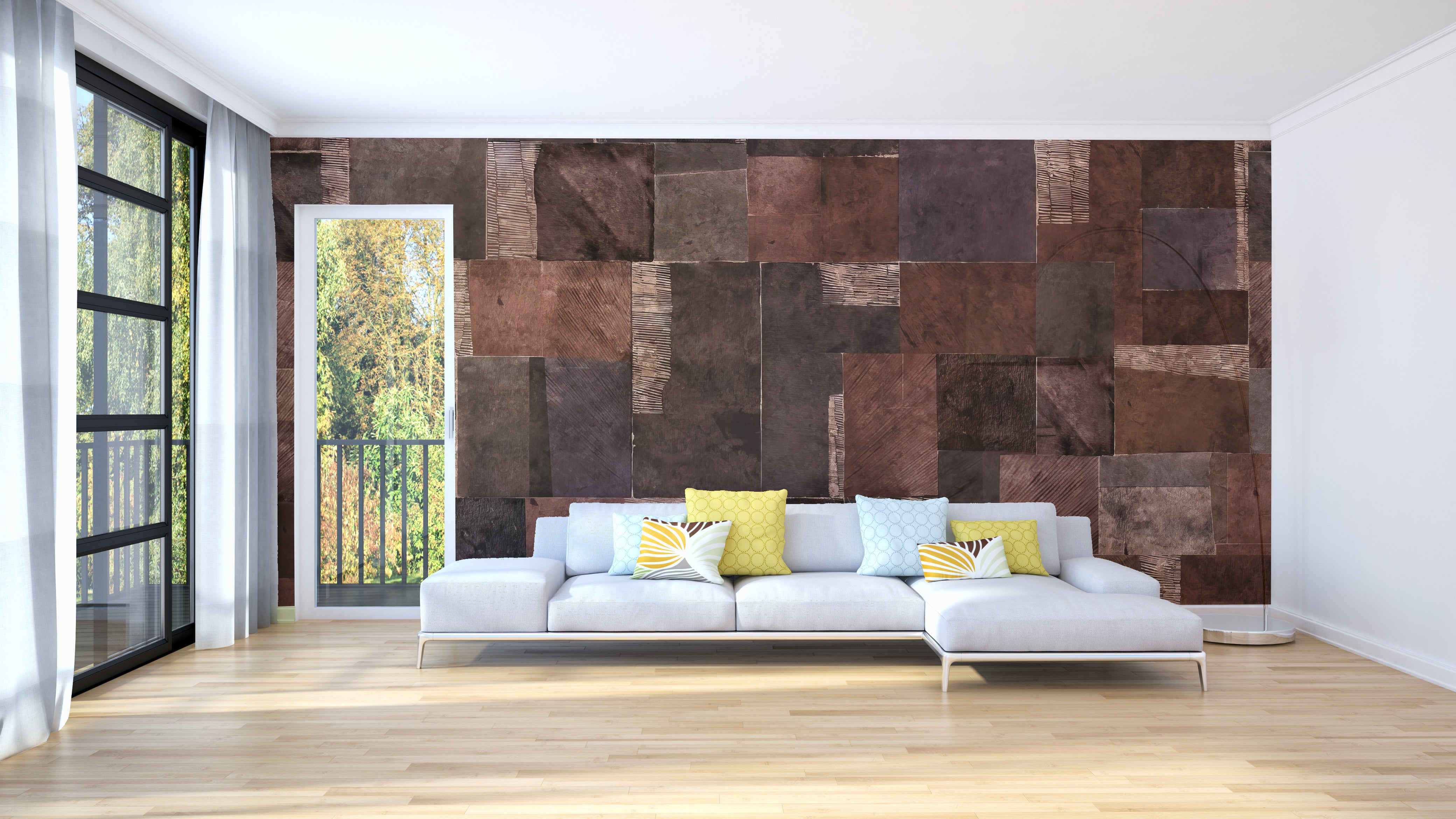 Textured Earth Tones Wall Mural with warm, earthy colors