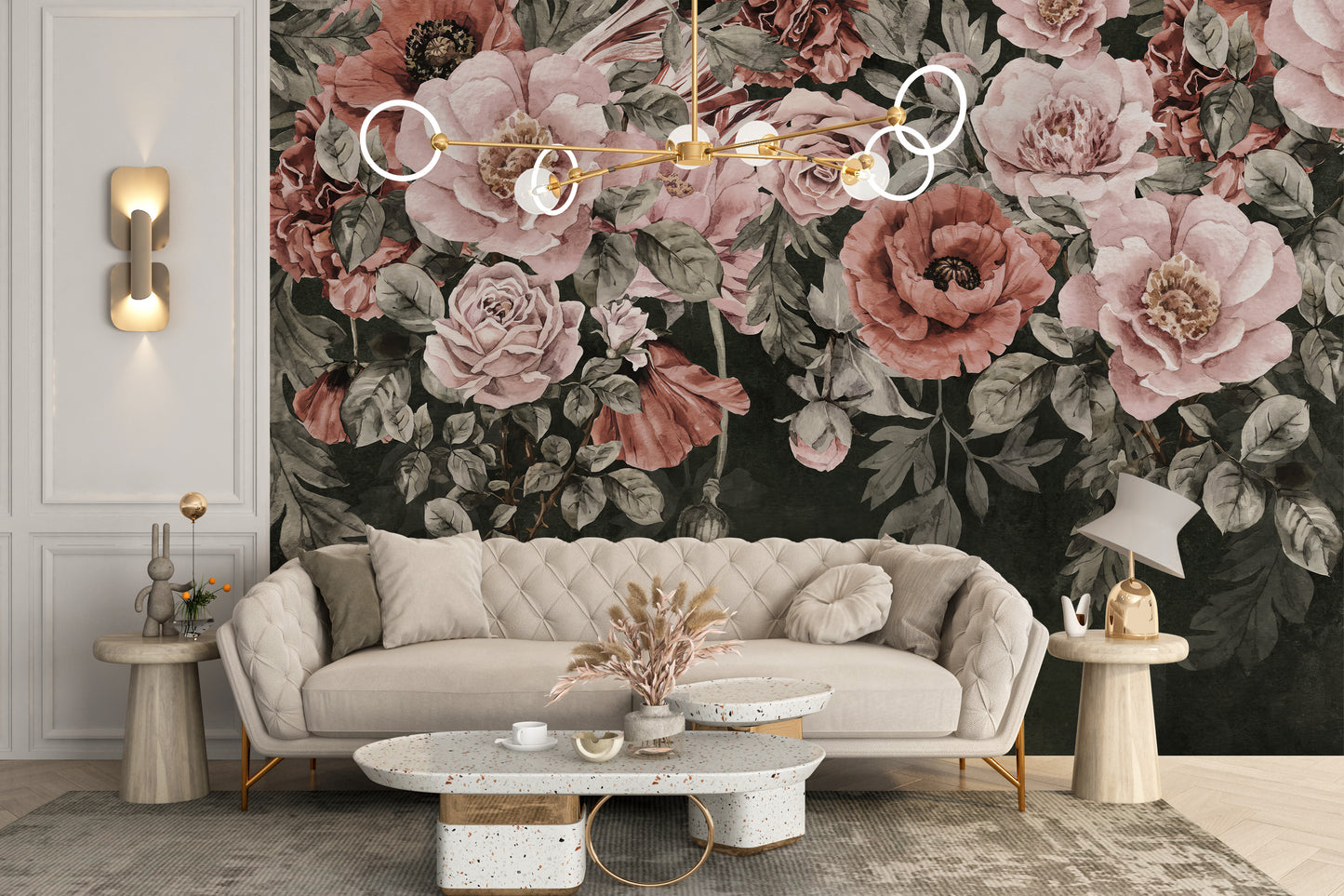 Romantic Blossoms Wall Mural for a soft floral touch