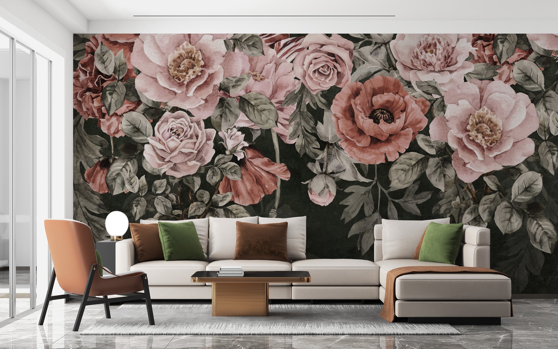 Romantic Blossoms Wall Mural for a peaceful flower scene