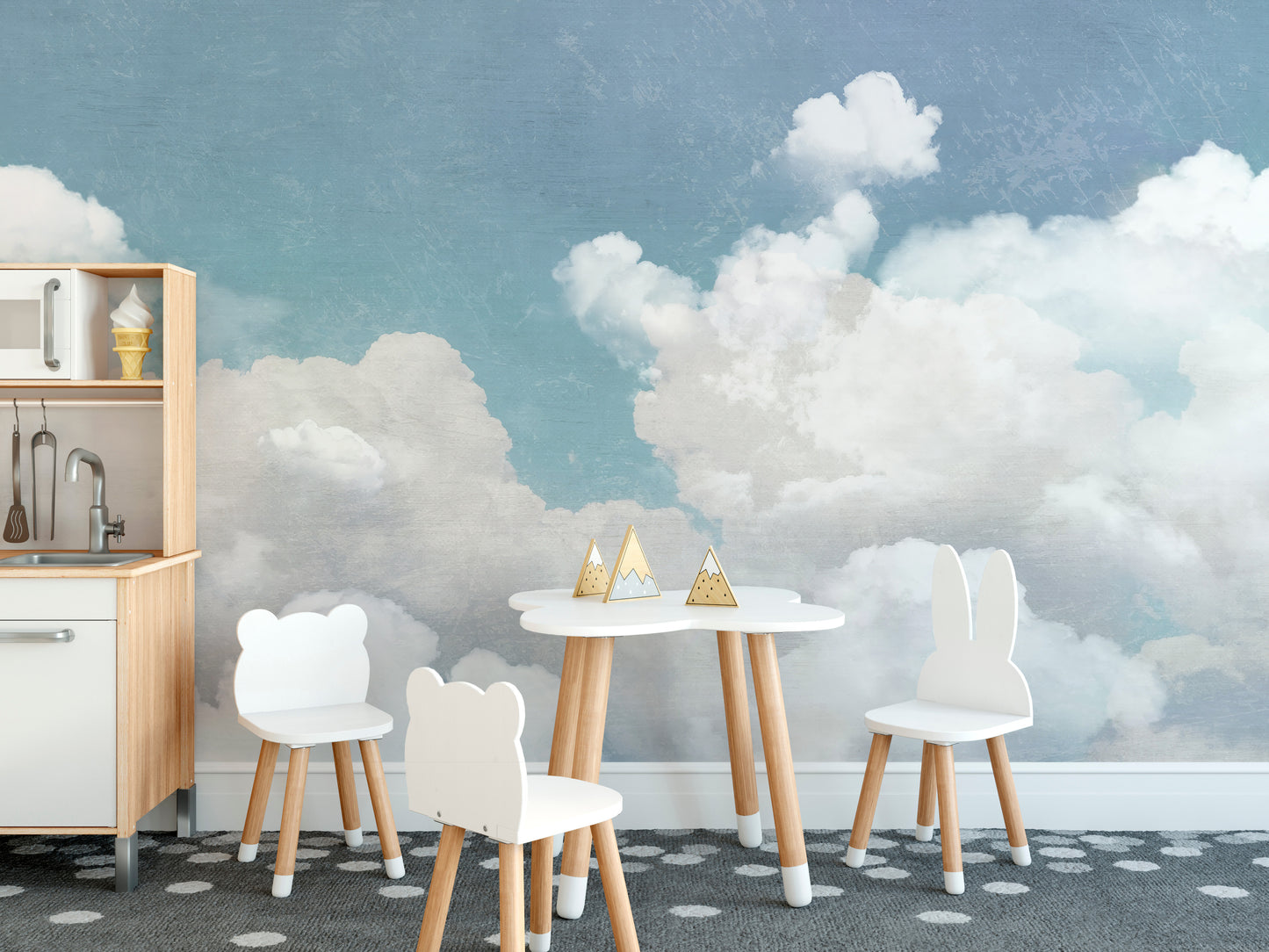 Fluffy Clouds Wall Mural for a bright, serene sky view