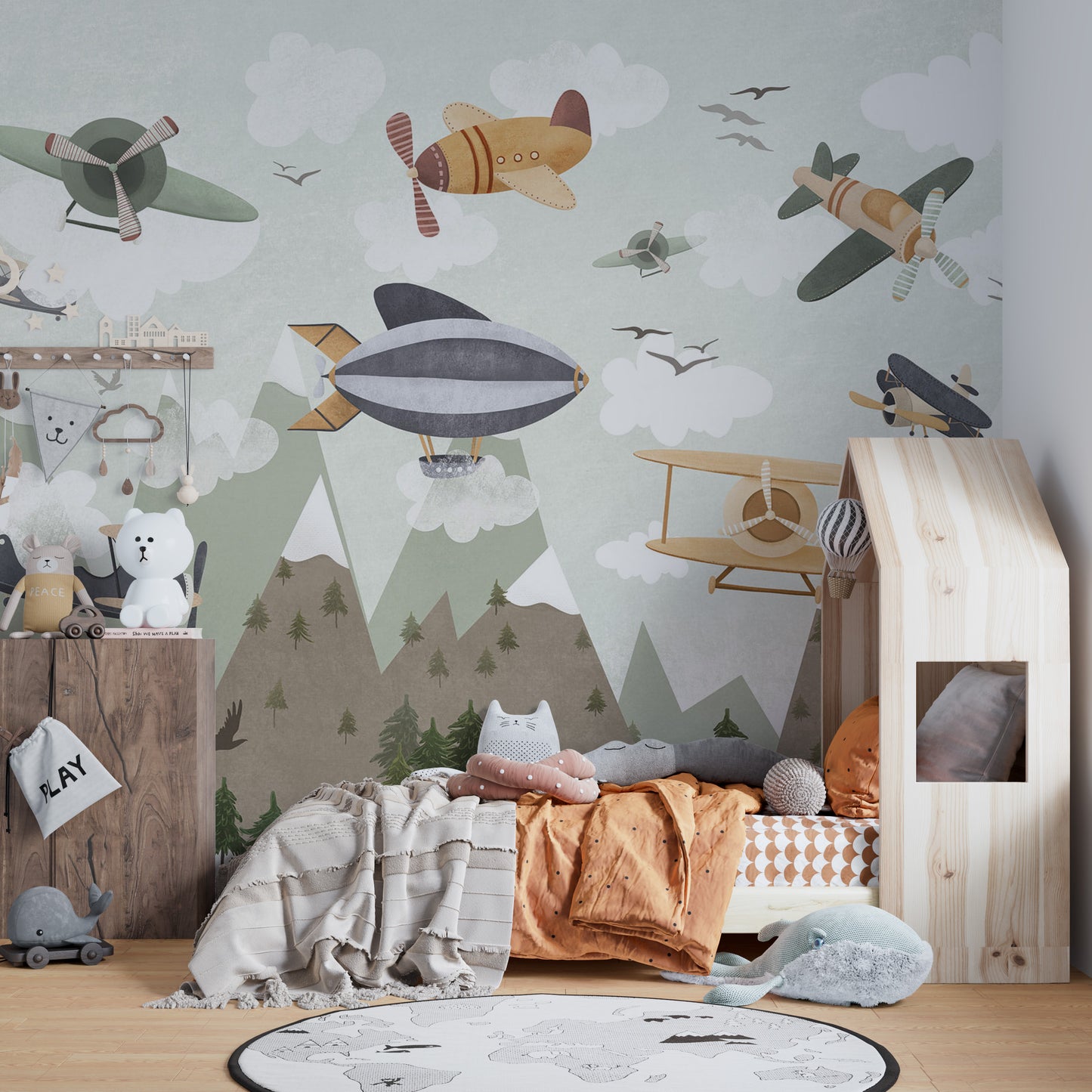 Skyward Adventure Dreams Wallpaper Mural with sky and clouds