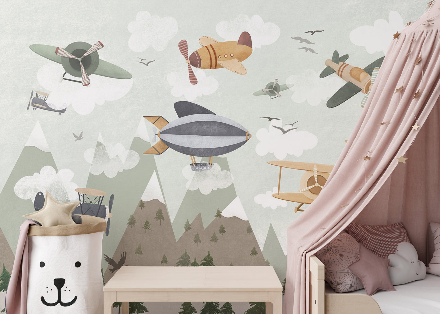 Skyward Adventure Dreams Wallpaper Mural with floating dreams