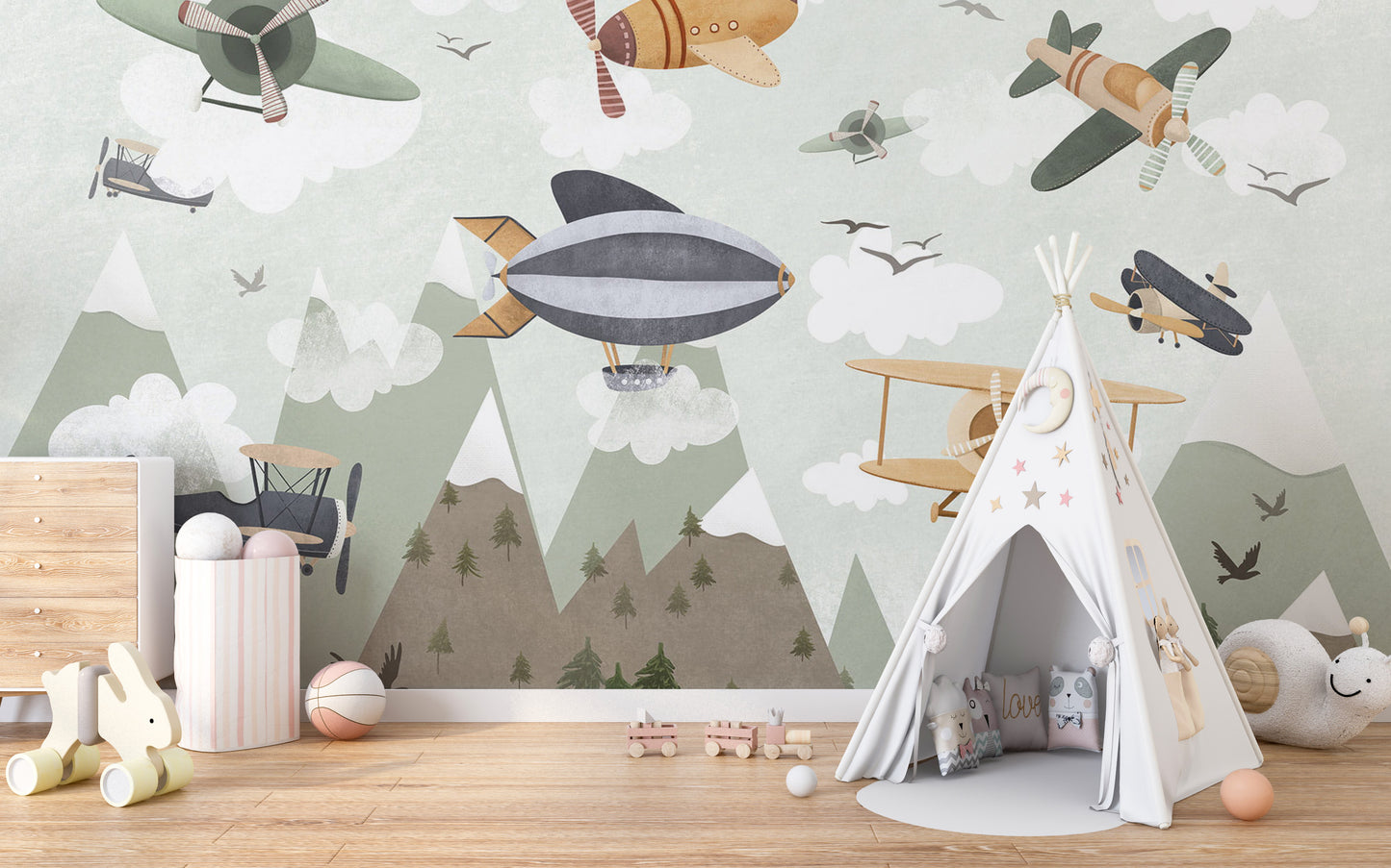 Skyward Adventure Dreams Wall Mural for an adventurous vibe