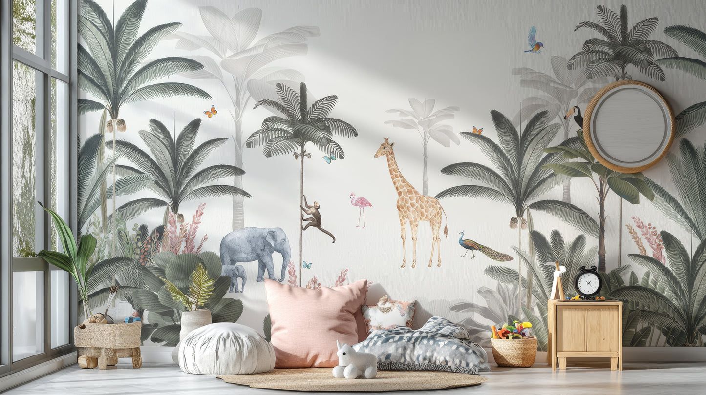 Exotic Jungle Wallpaper Mural with wild jungle beauty