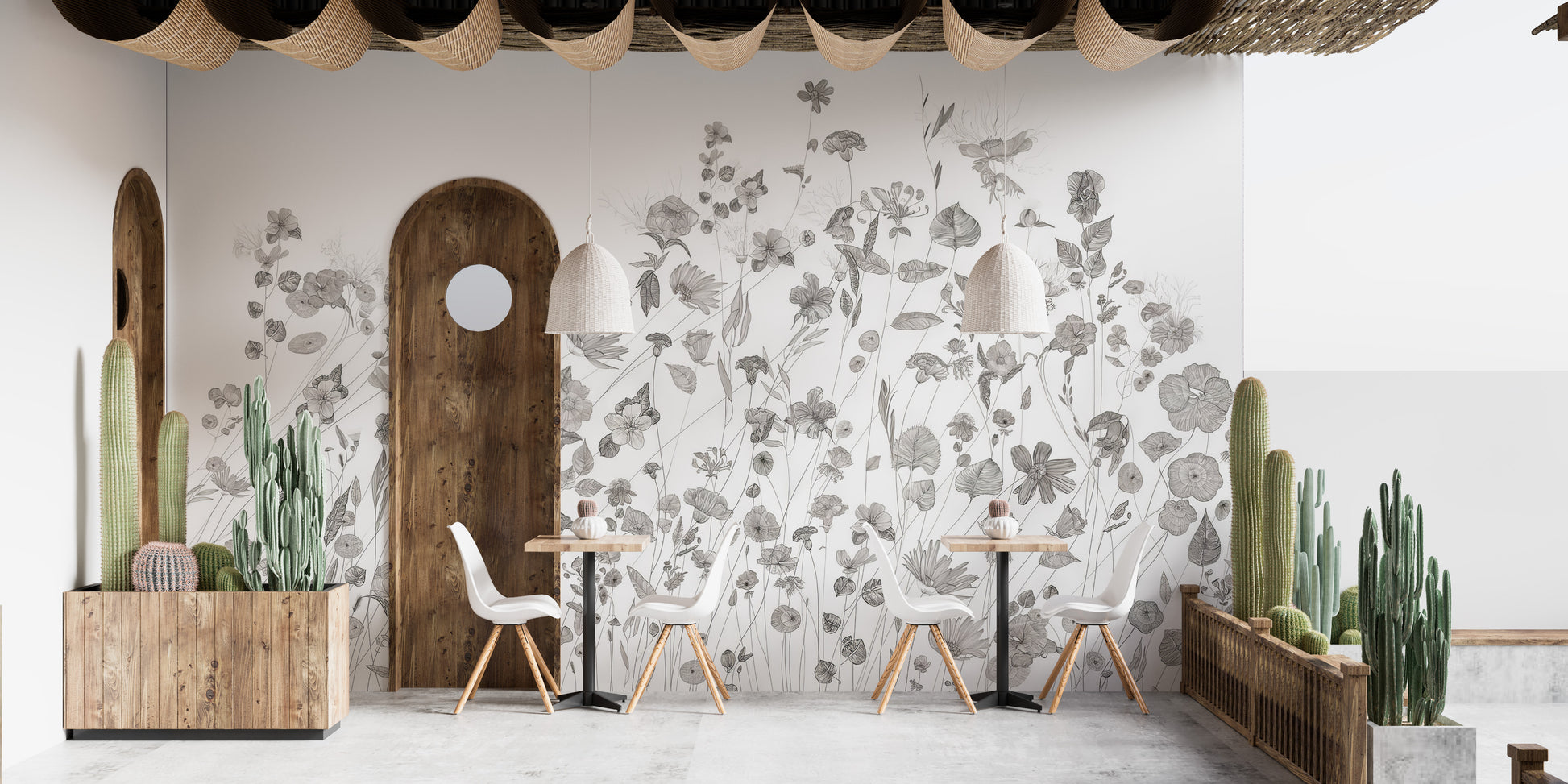 Delicate Wildflower Wallpaper Mural for a serene atmosphere