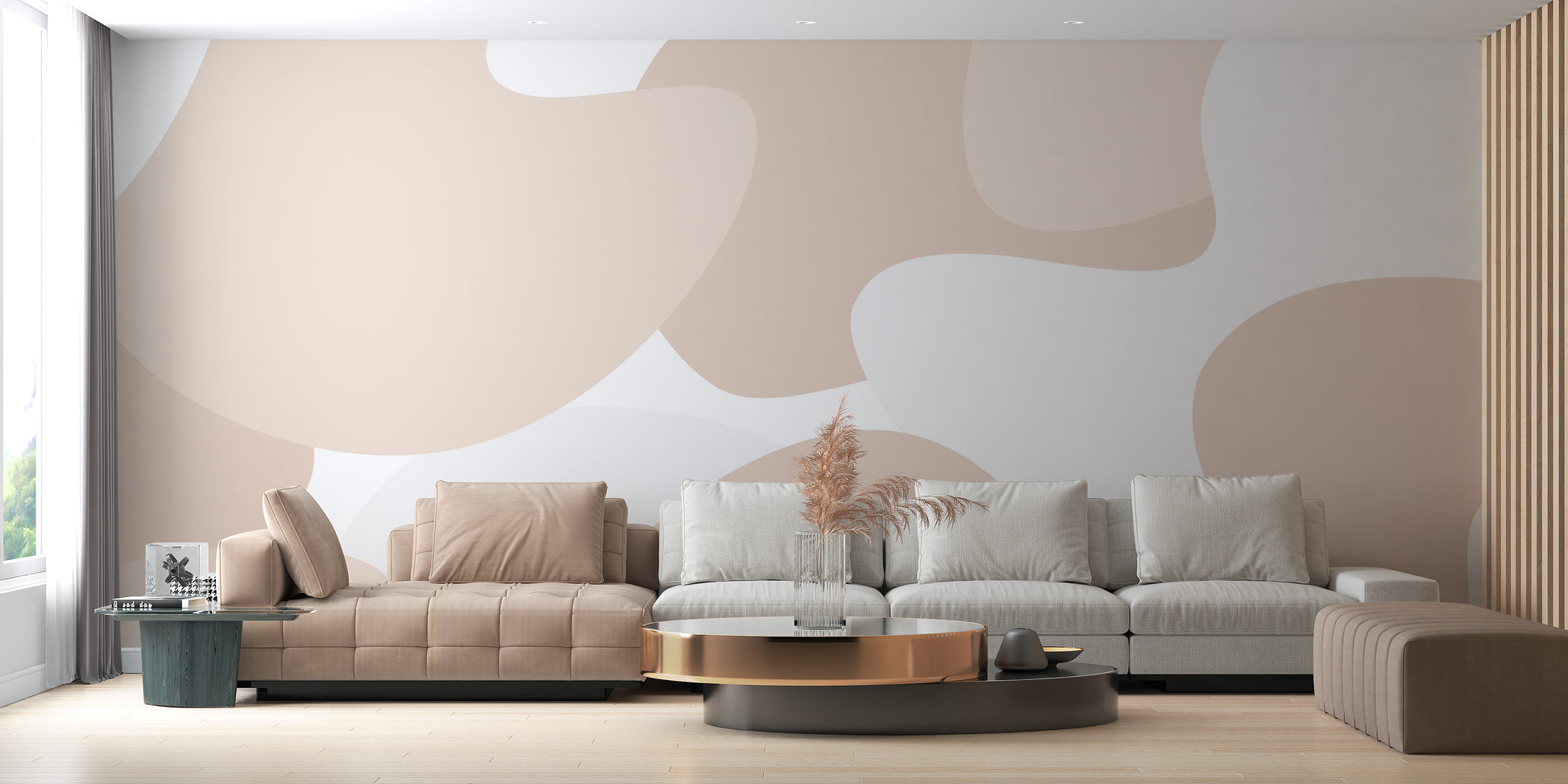 Gentle Waves Wallpaper Mural with light, flowing waves