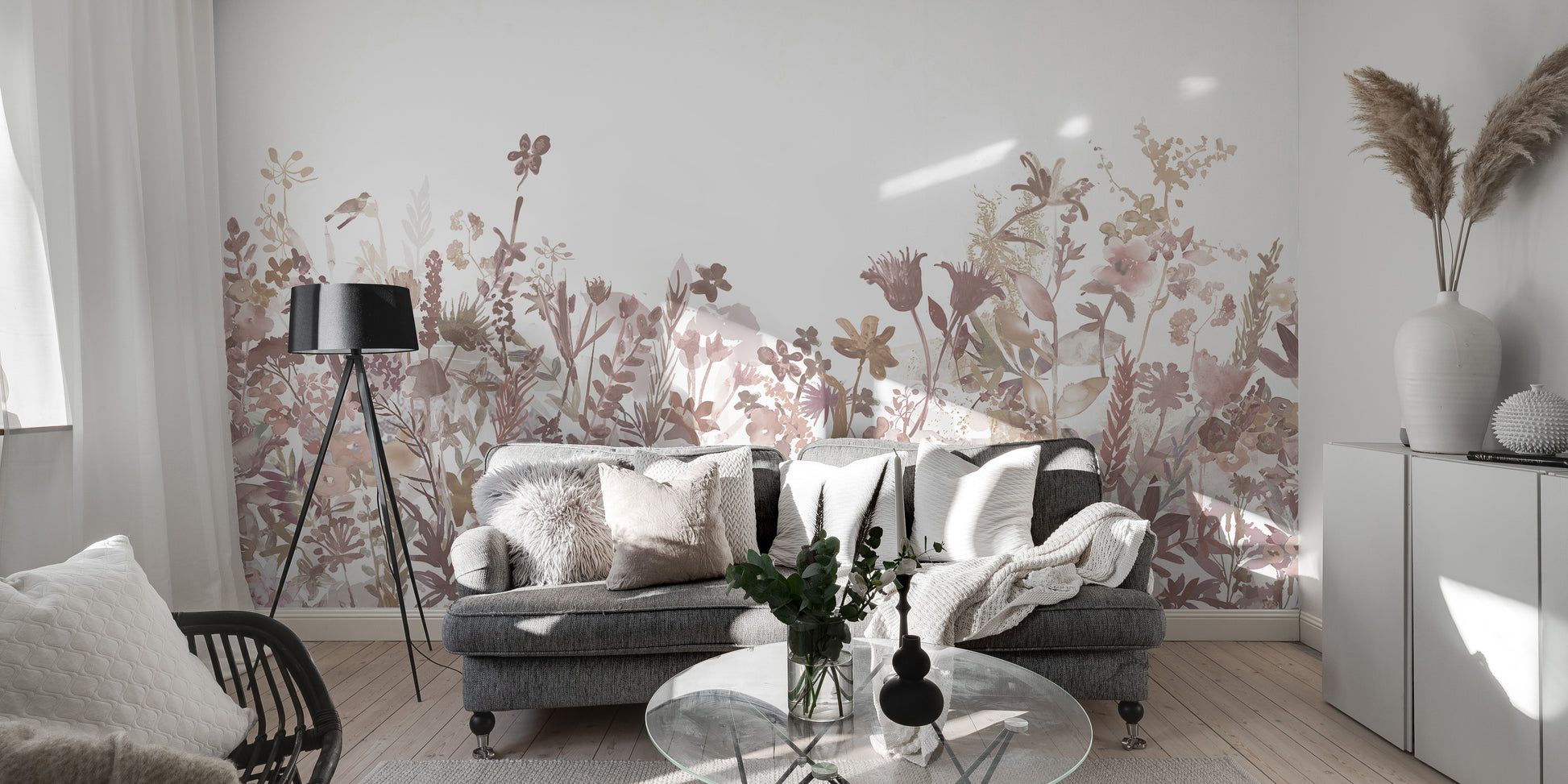 Misty Garden Wall Mural with subtle garden mist