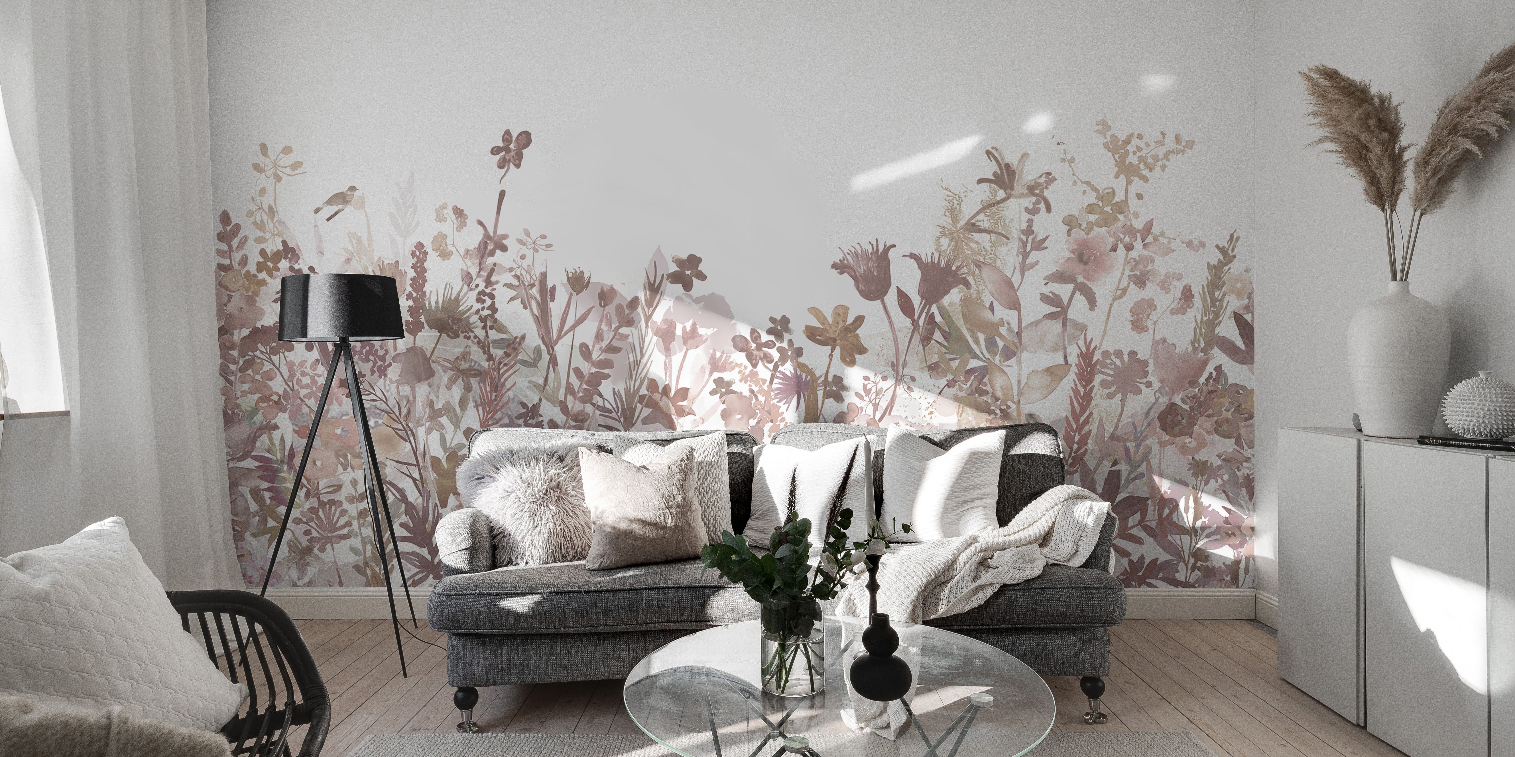 Misty Garden Wall Mural with subtle garden mist