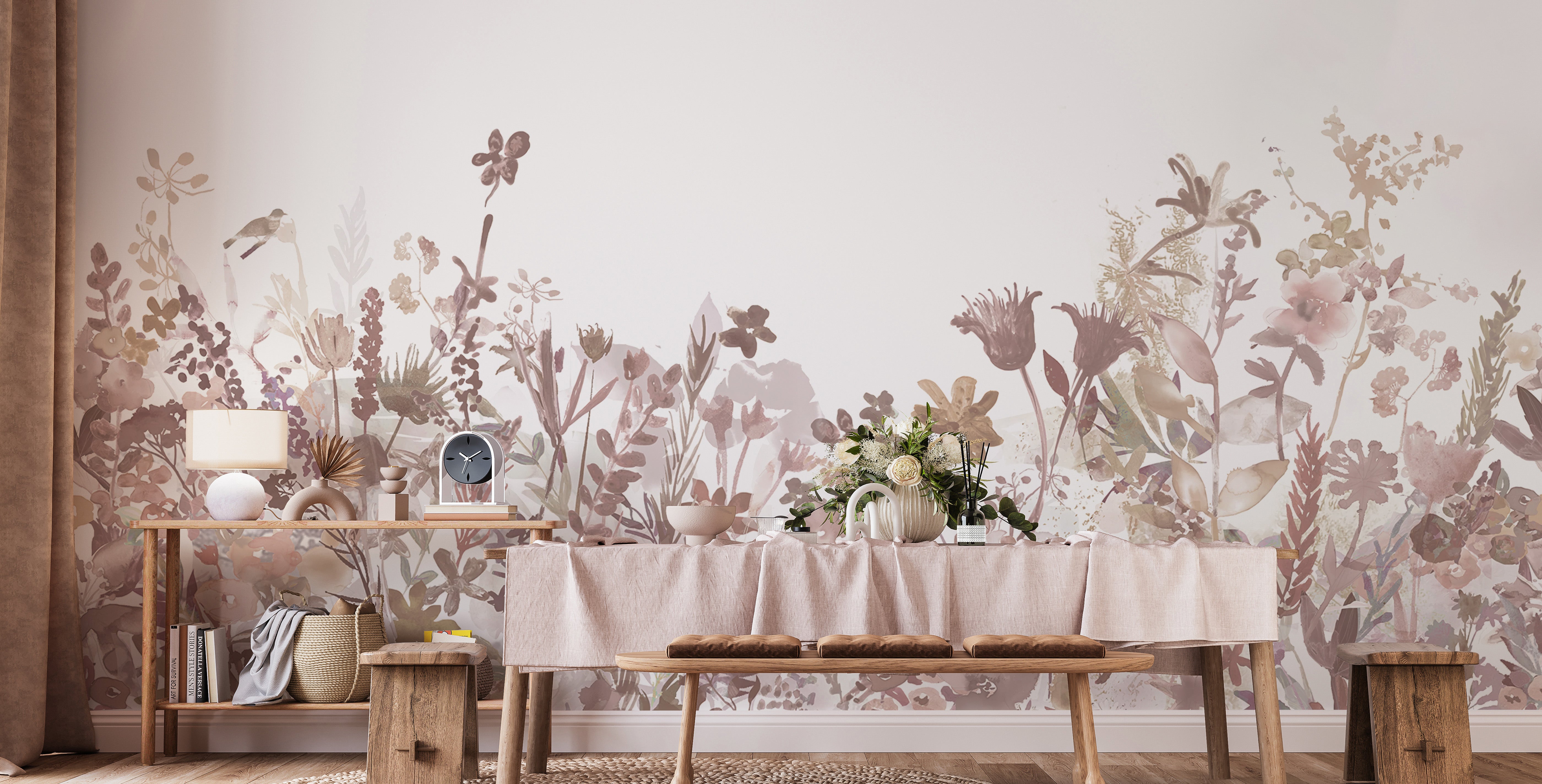 Misty Garden Wallpaper Mural for a peaceful garden feel