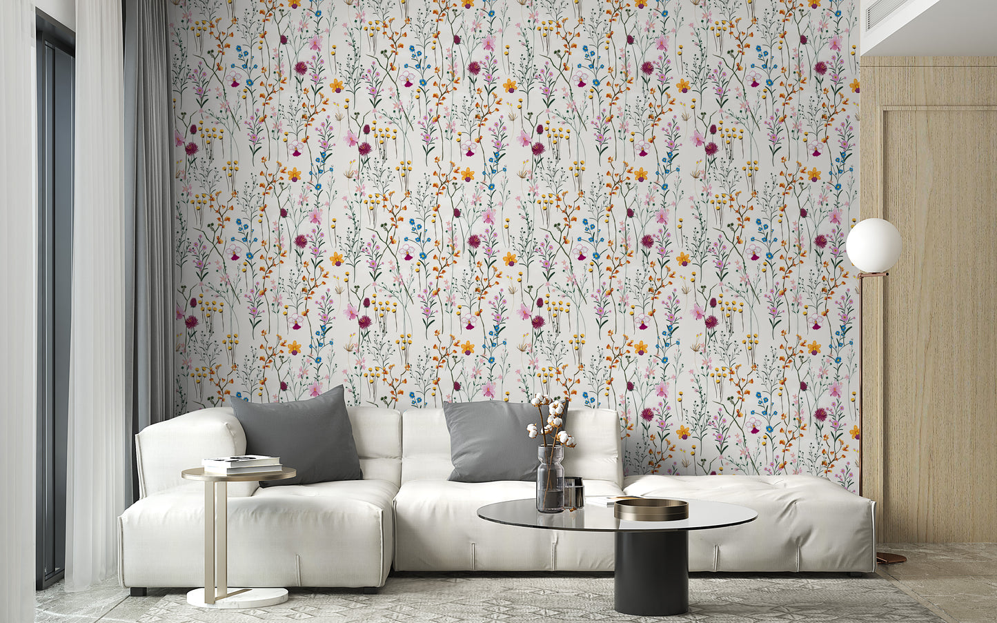 Floral Elegance Wallpaper Mural with refined flower patterns