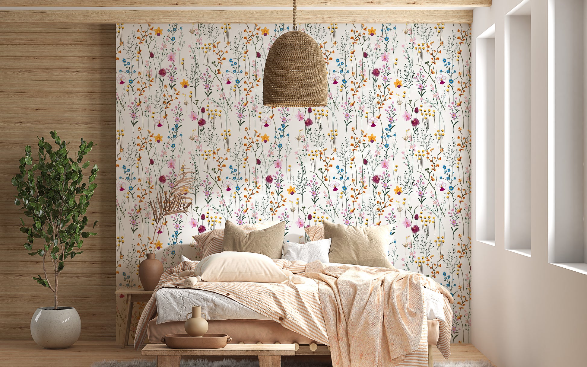 Floral Elegance Wallpaper Mural with soft floral details