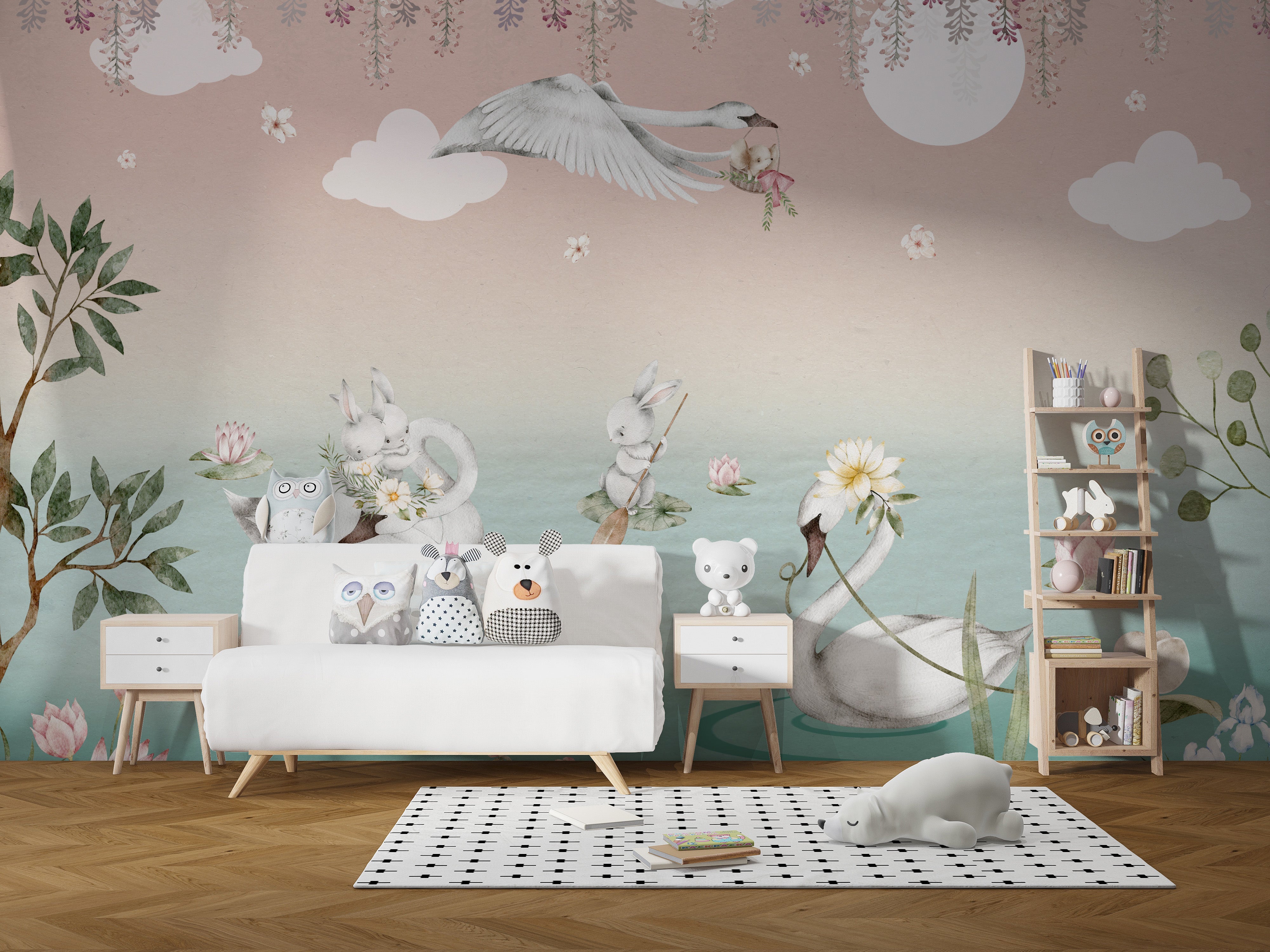 Swan Lake Fantasy Wallpaper Mural for a fairy-tale escape