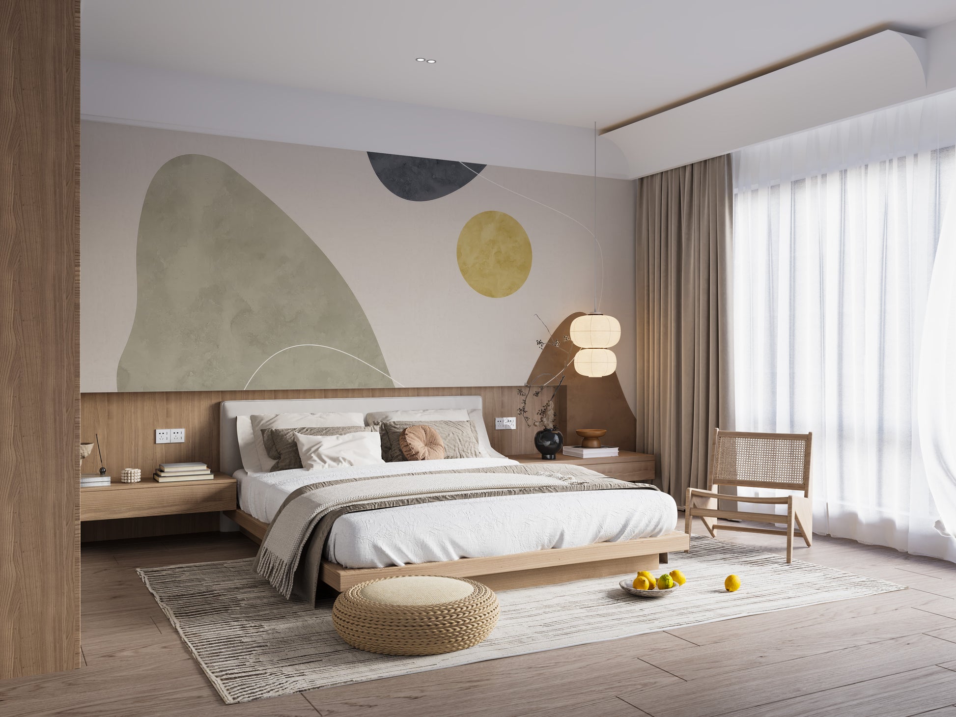 Golden Sun Wallpaper Mural with soft, golden light