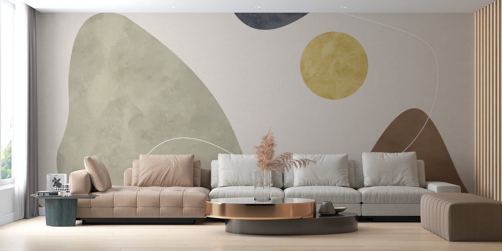 Golden Sun Wallpaper Mural with warm, golden hues