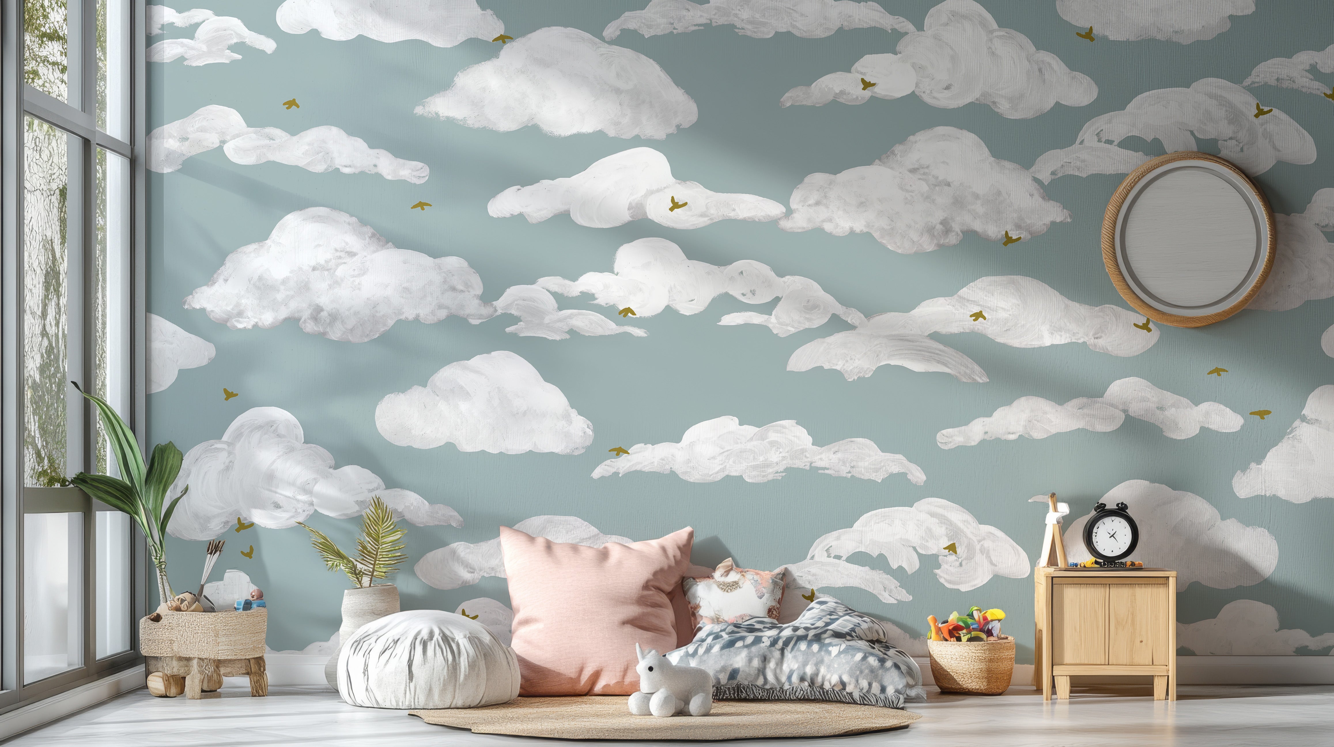 Dreamy Turquoise Skies Wall Mural for a light, airy escape