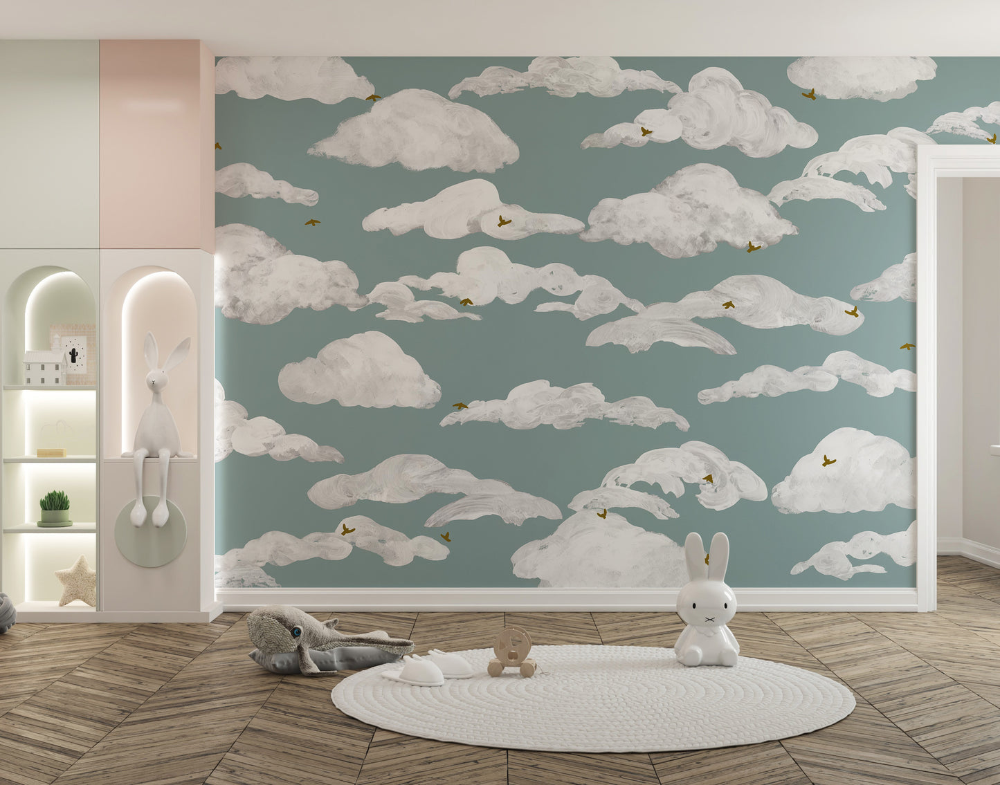 Dreamy Turquoise Skies Wall Mural for a calming atmosphere