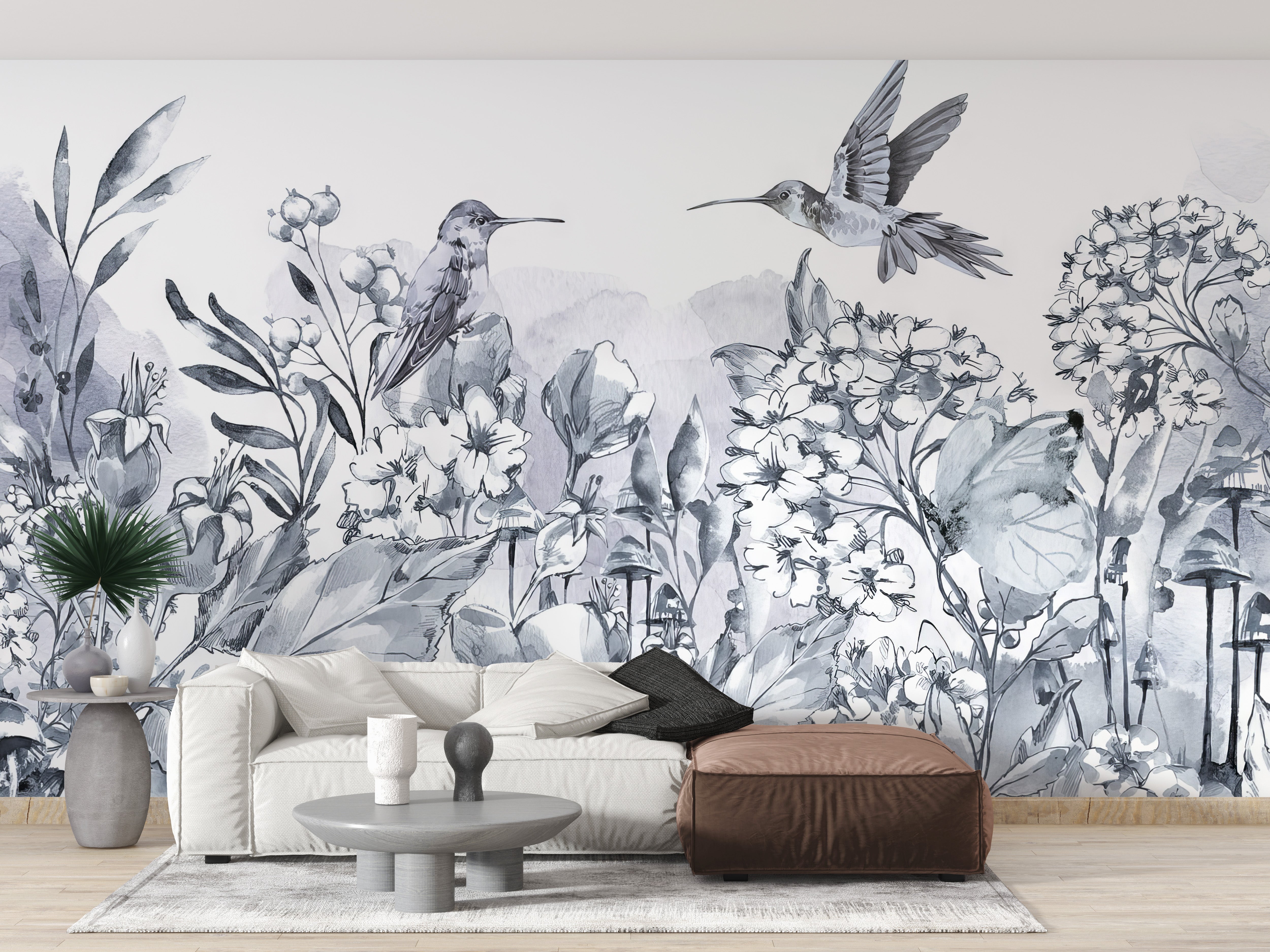 Hummingbirds Paradise Wall Mural with beautiful bird designs