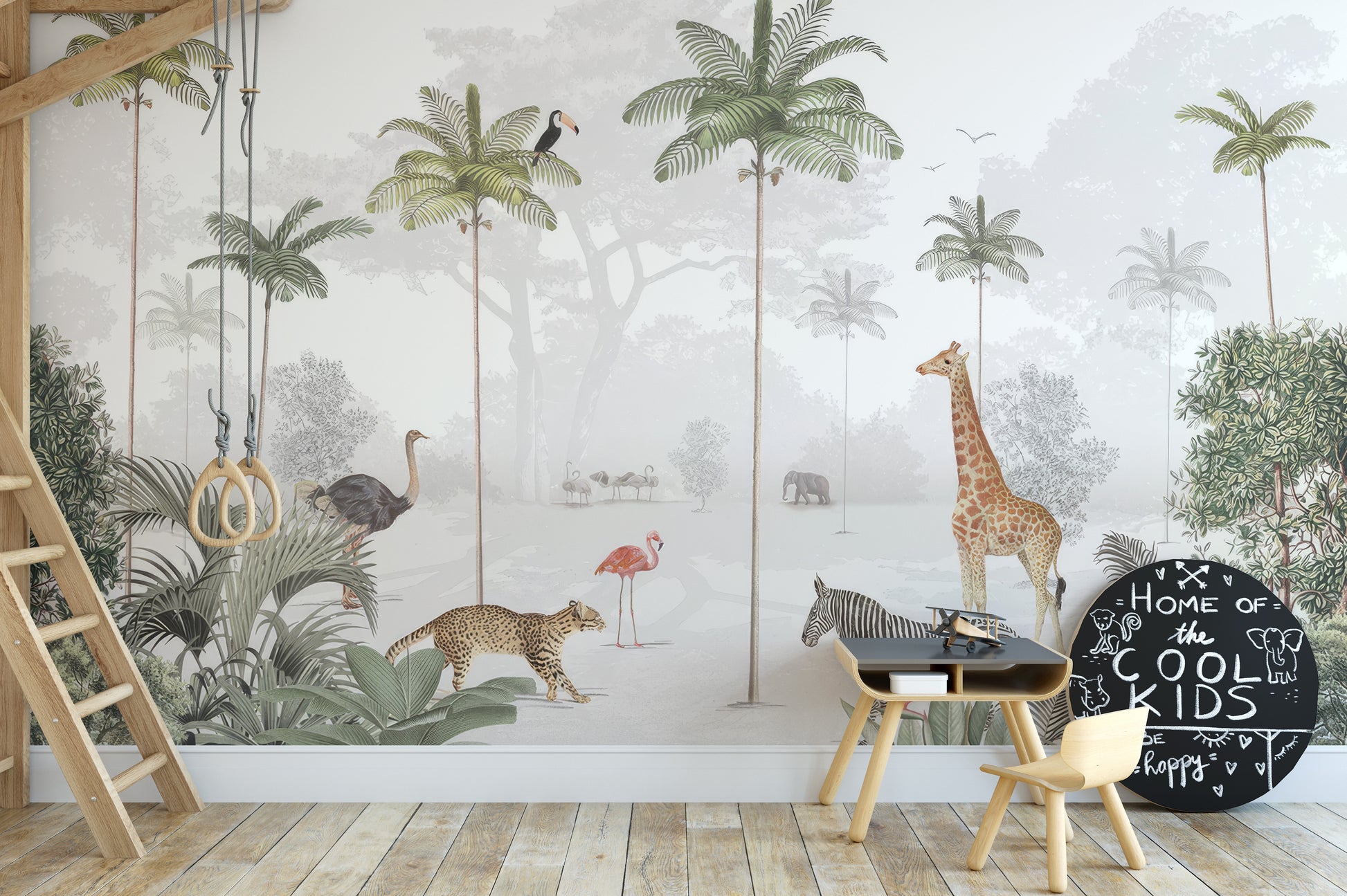 Rainforest Animals Wall Mural for a vibrant jungle scene