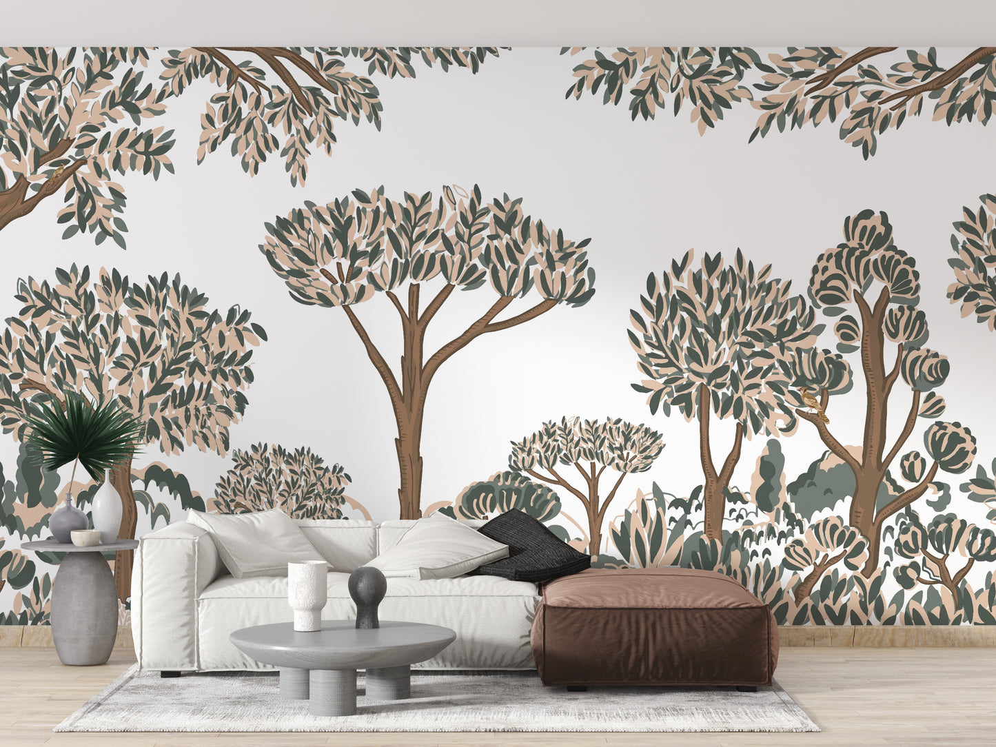 Tropical Tree Forest Wallpaper Mural with lush forest views