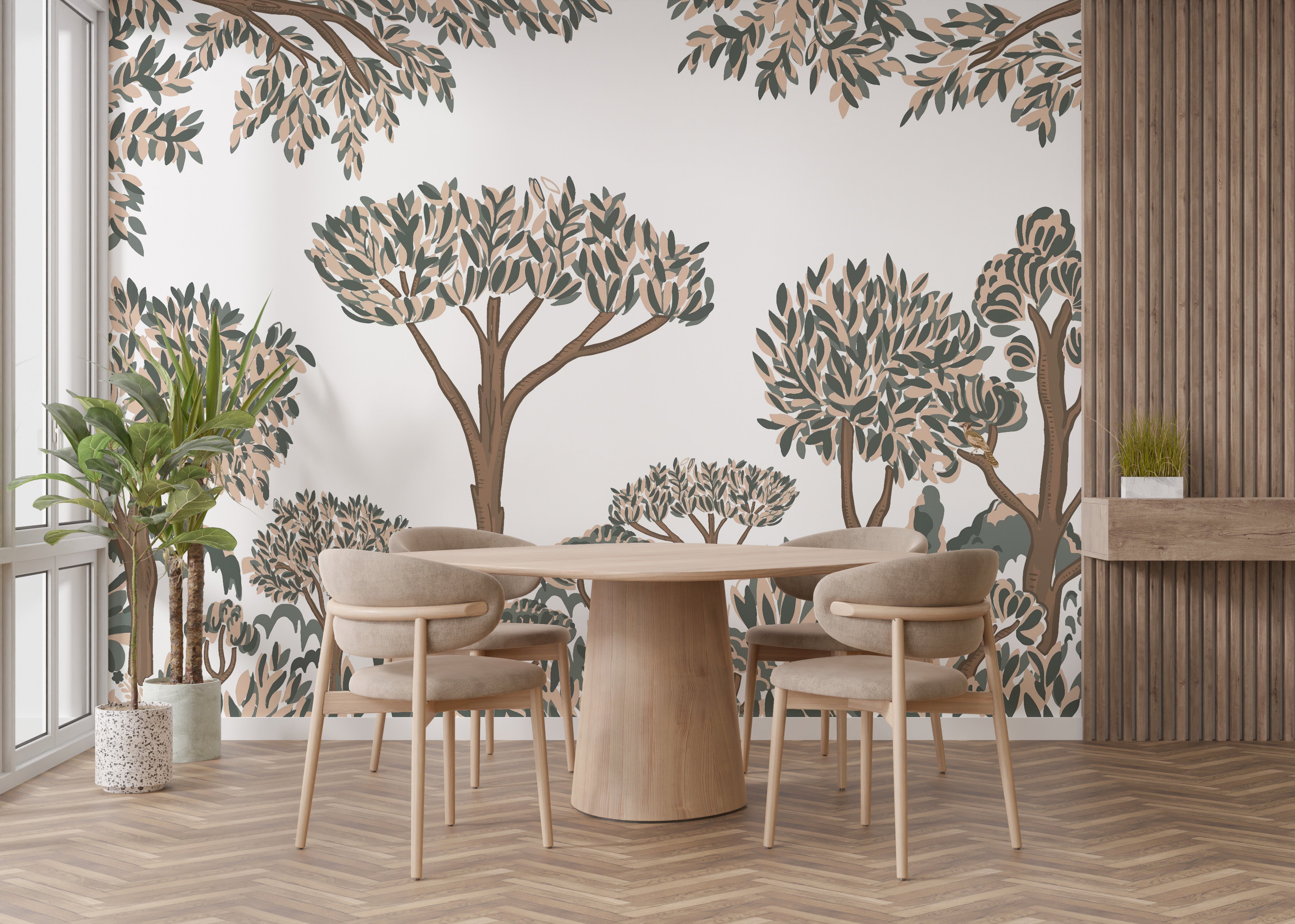 Tropical Tree Forest Wallpaper Mural for a serene jungle vibe