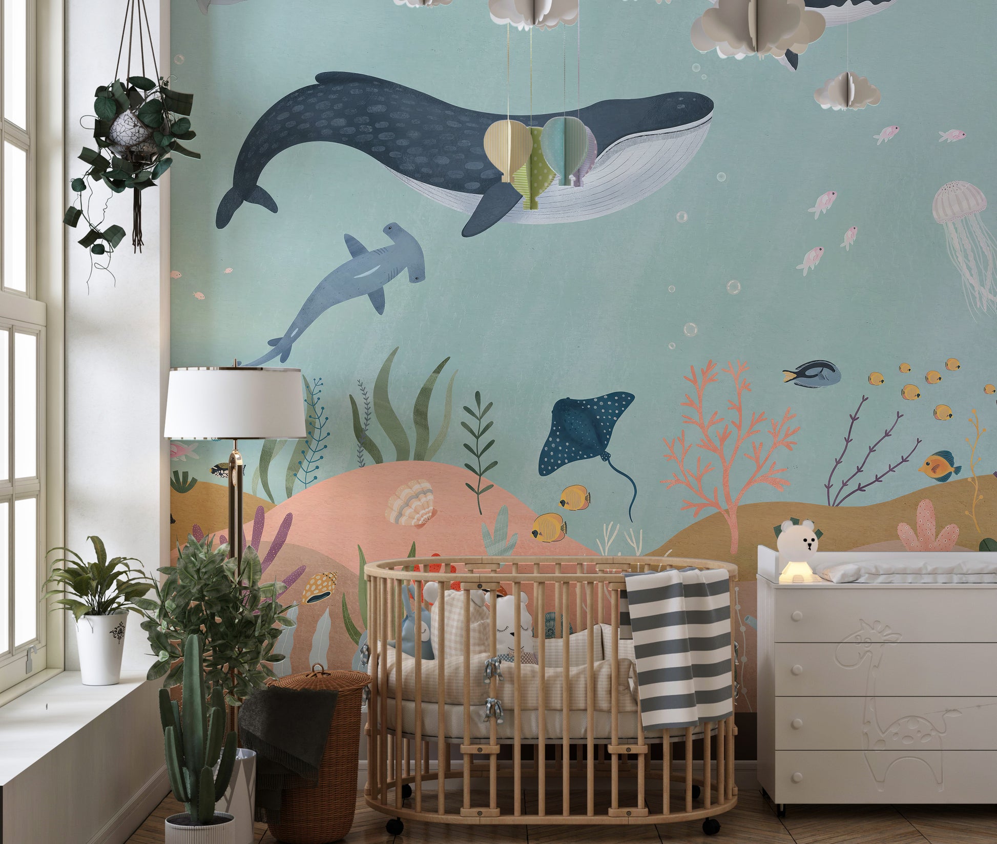 Aquatic Wonders Wallpaper Mural for a lively ocean feel