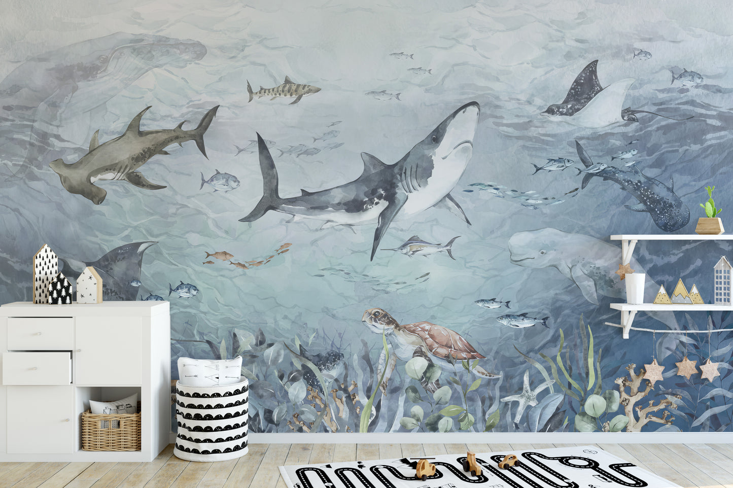 Oceanic Haven Wallpaper Mural with waves and serenity