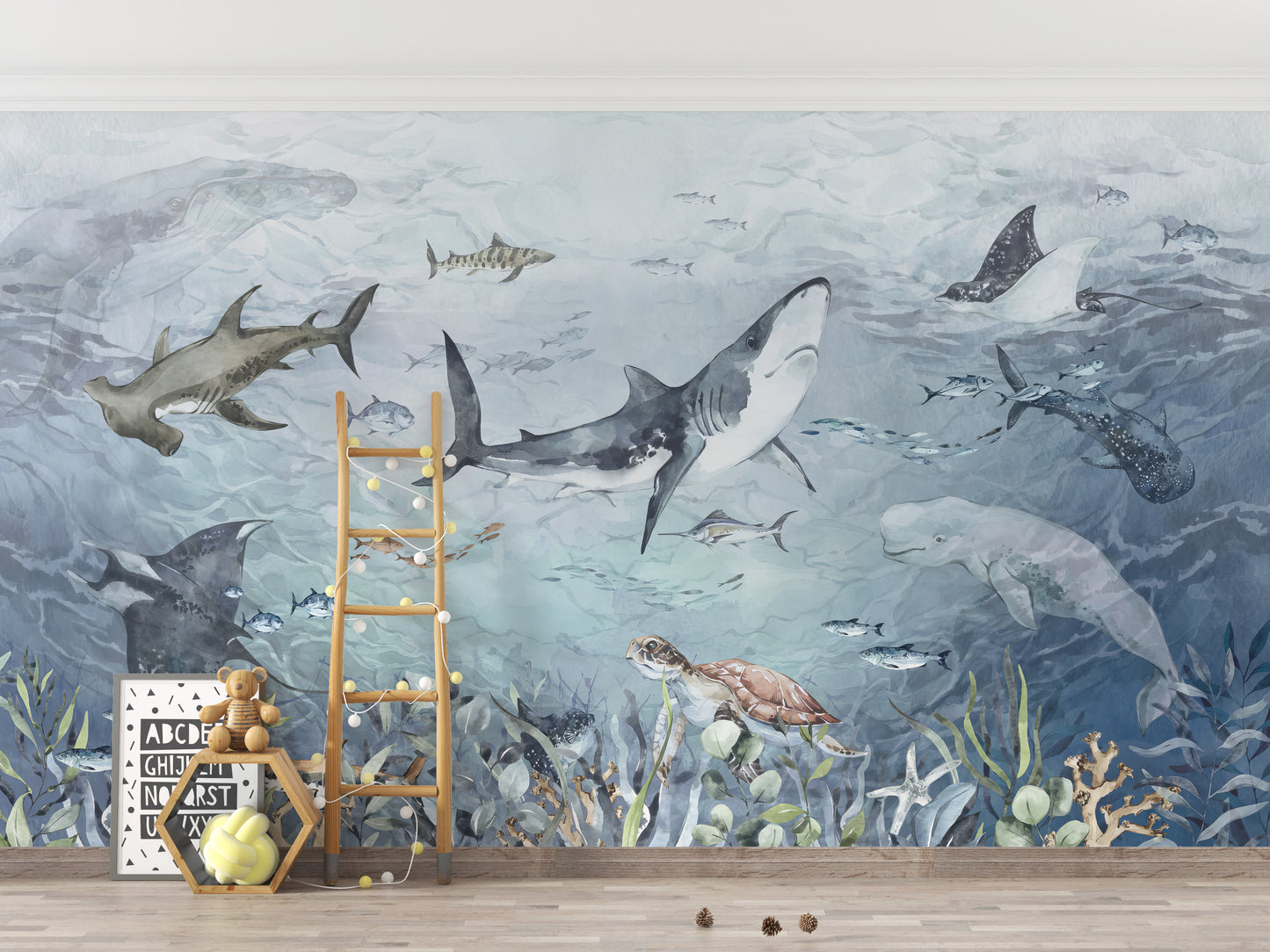 Oceanic Haven Wallpaper Mural with sea-inspired design