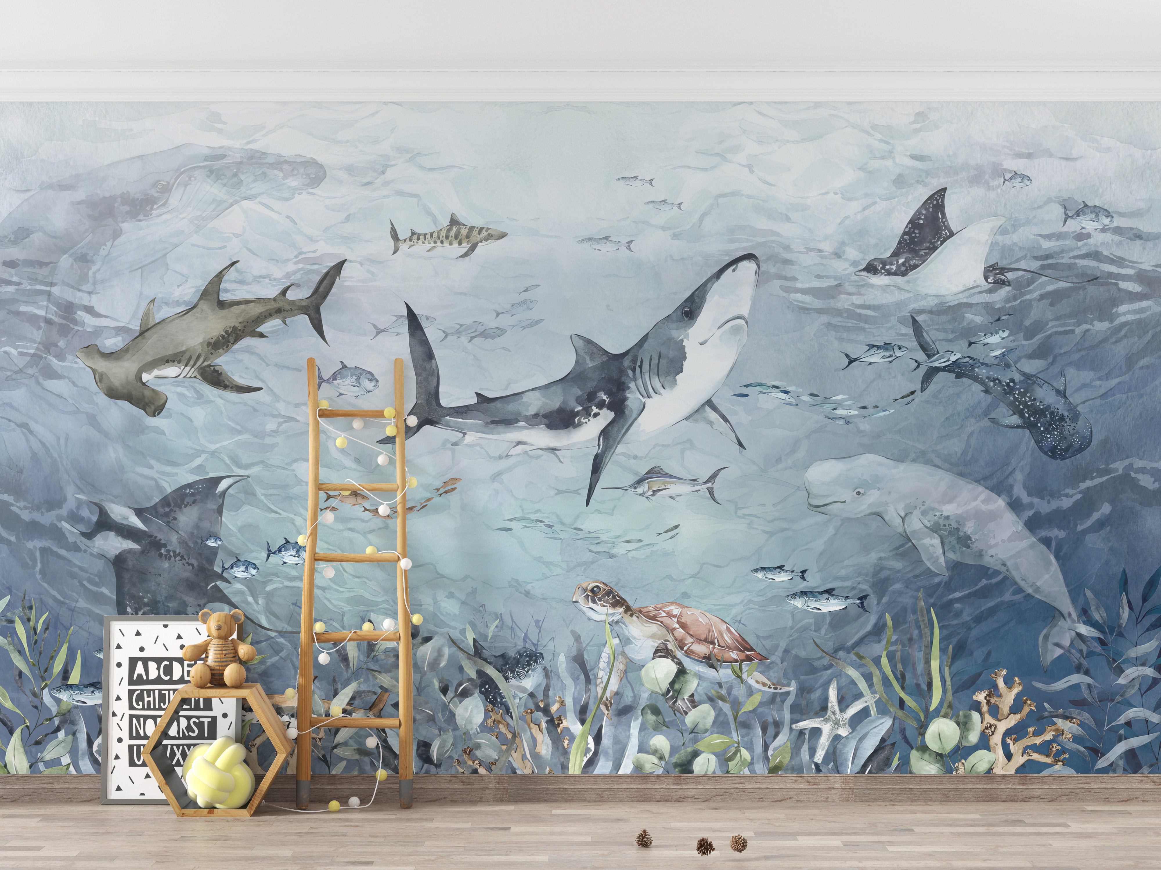 Oceanic Haven Wallpaper Mural with sea-inspired design