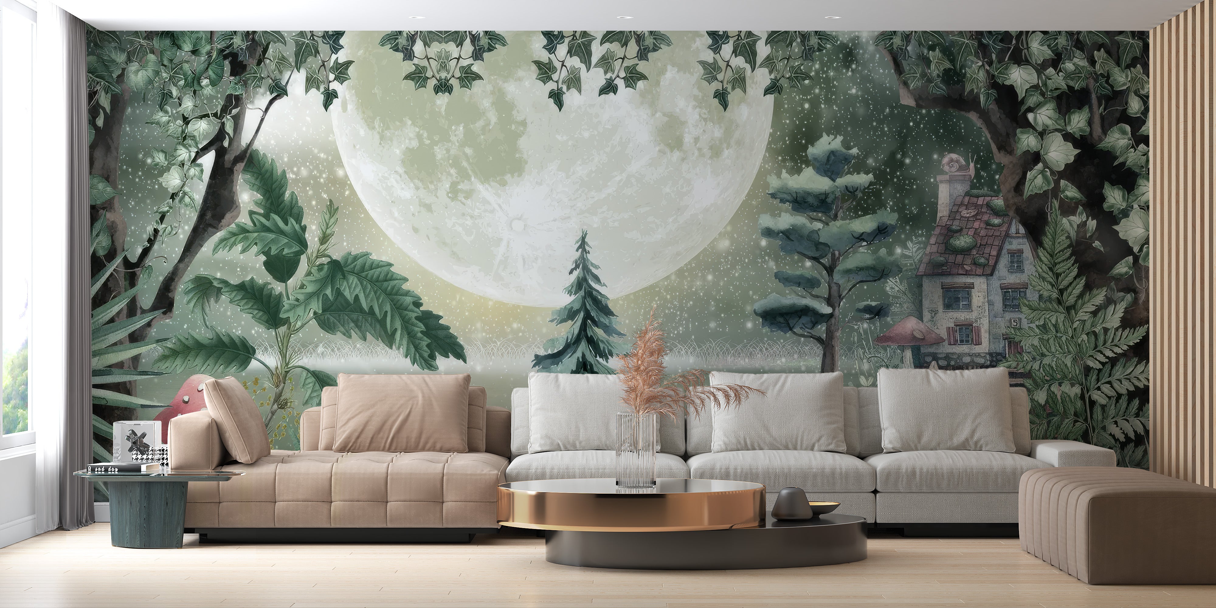 Moonlit Fantasy Wallpaper Mural for a peaceful ambiance