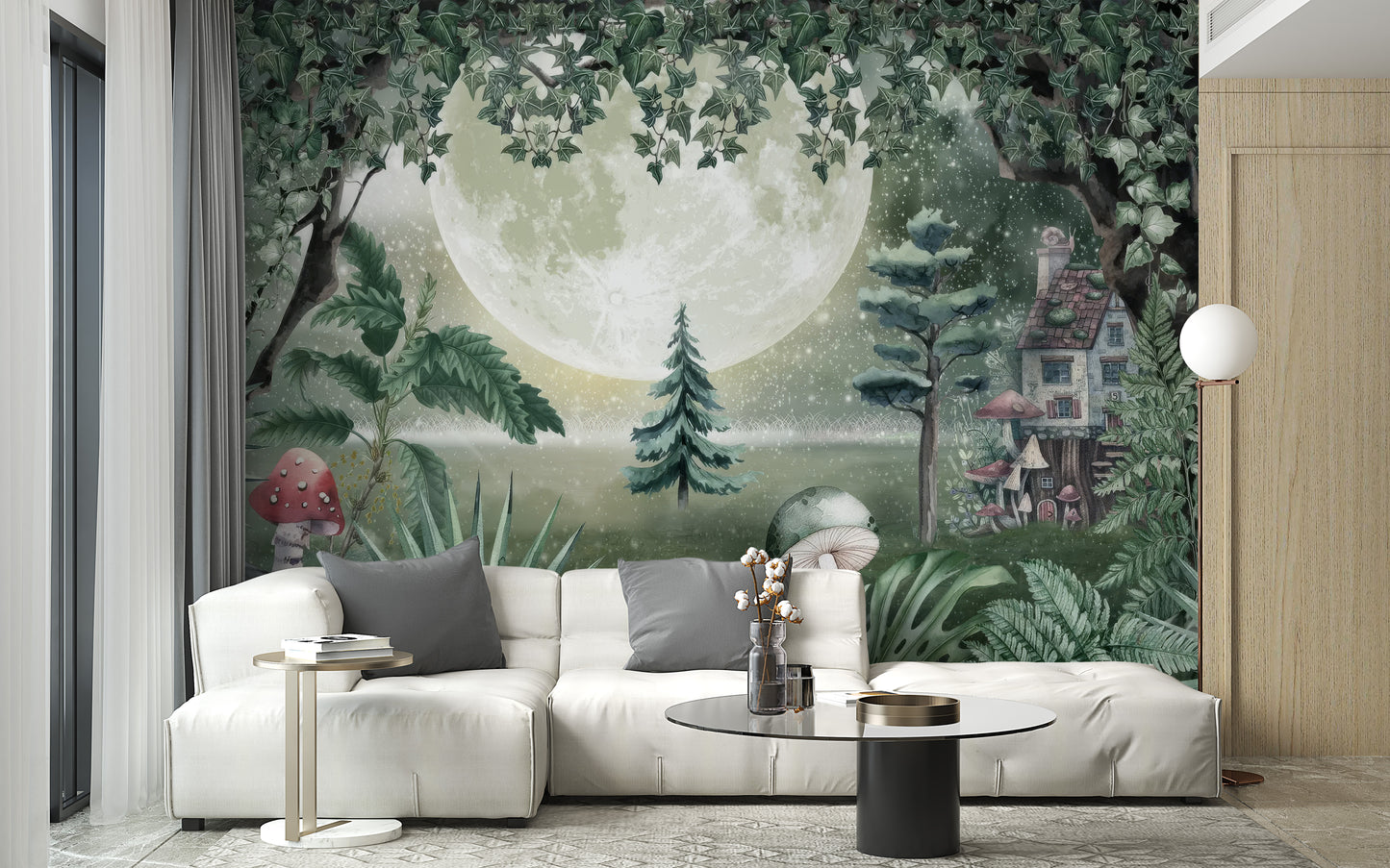 Moonlit Fantasy Wallpaper Mural with a magical moon glow