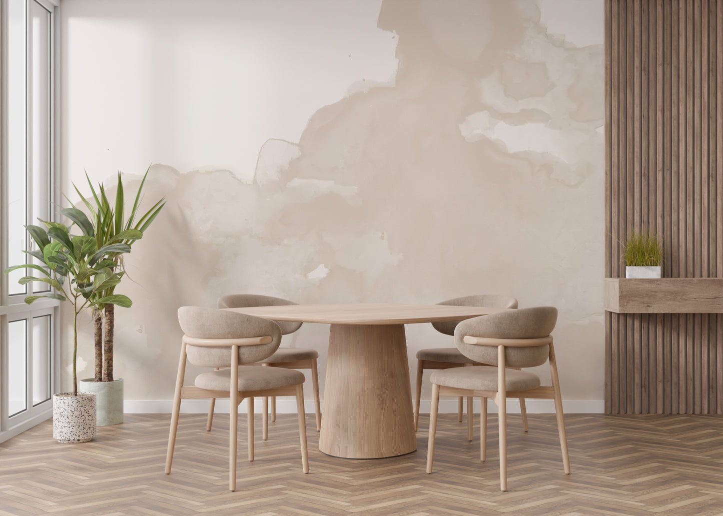 Neutral Abstract Watercolor Wall Mural for a calm look