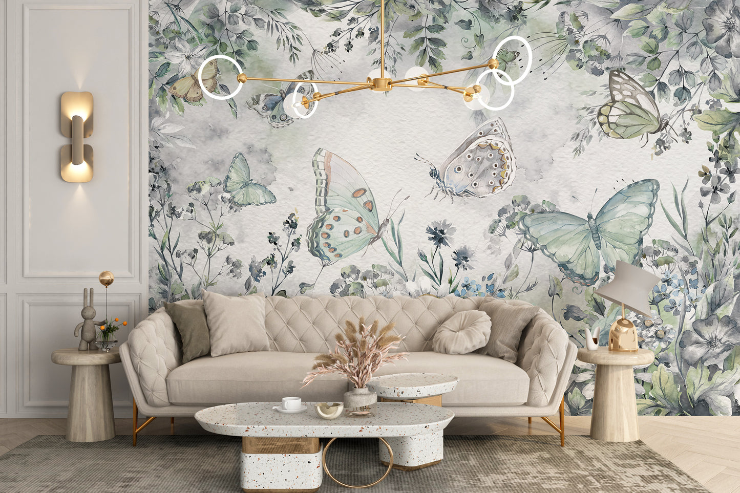 Butterfly Garden Wall Mural for Nature Lovers